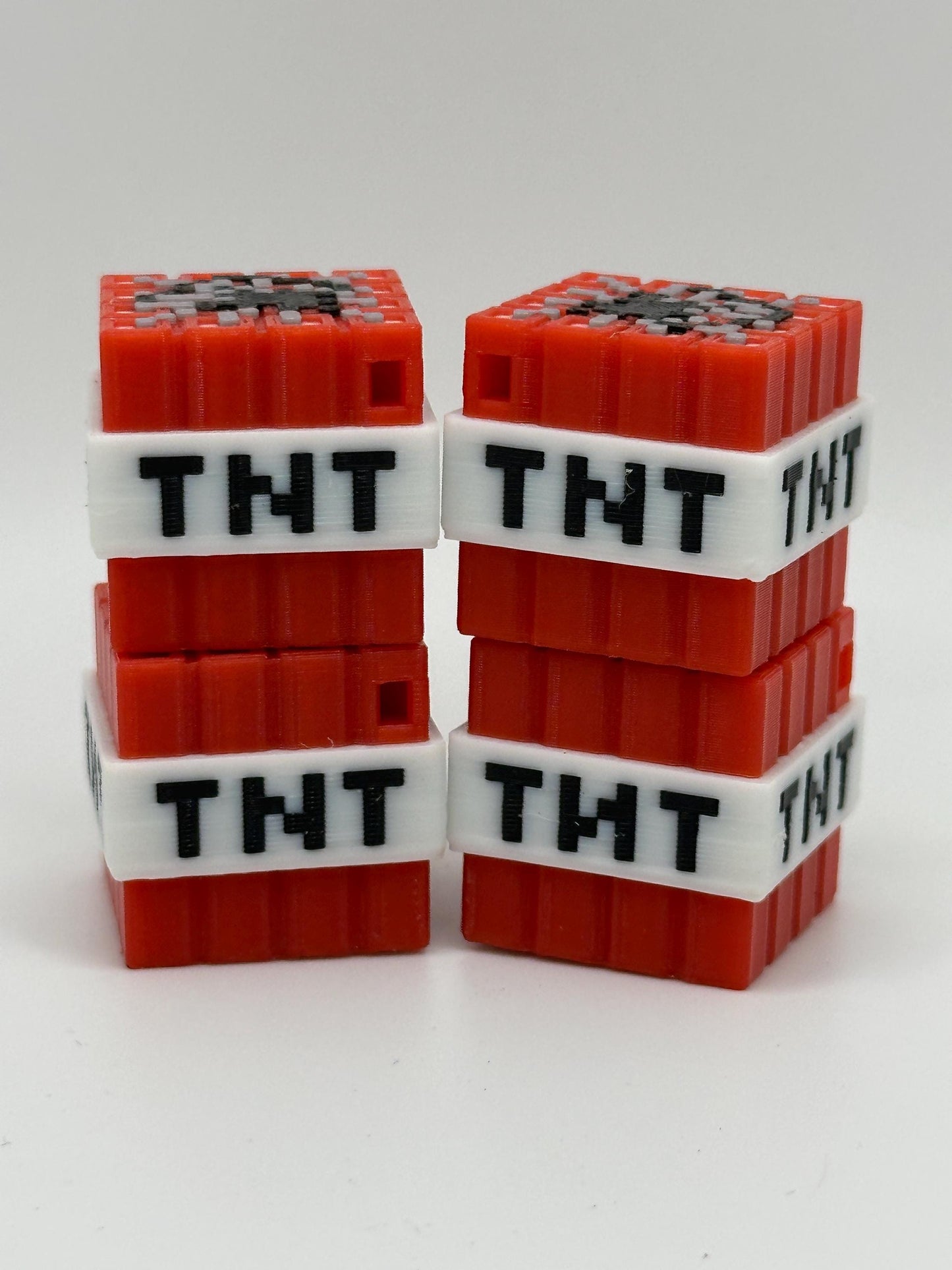 Sandbox-Inspired TNT Block Keychain | 3D Printed Pixelated TNT Cube | Pixel Style Gamer Gift