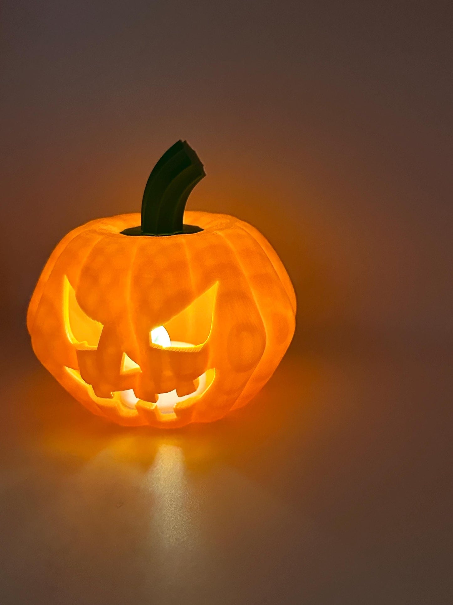 3D Printed Jack O'Lantern Tea Light Holder: Halloween Decor w/ LED