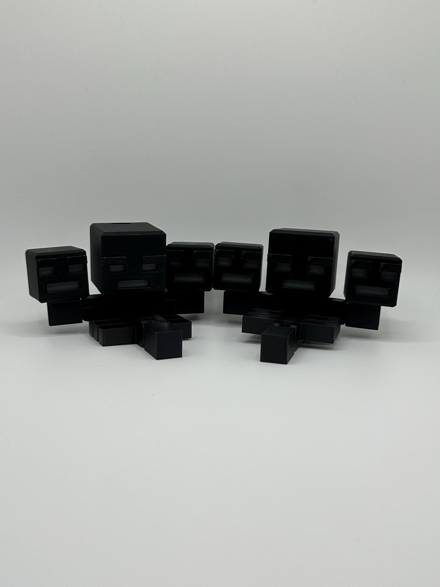 Articulated Blocky Boss Trio Figure | 3D Printed Collectible with Movable Heads