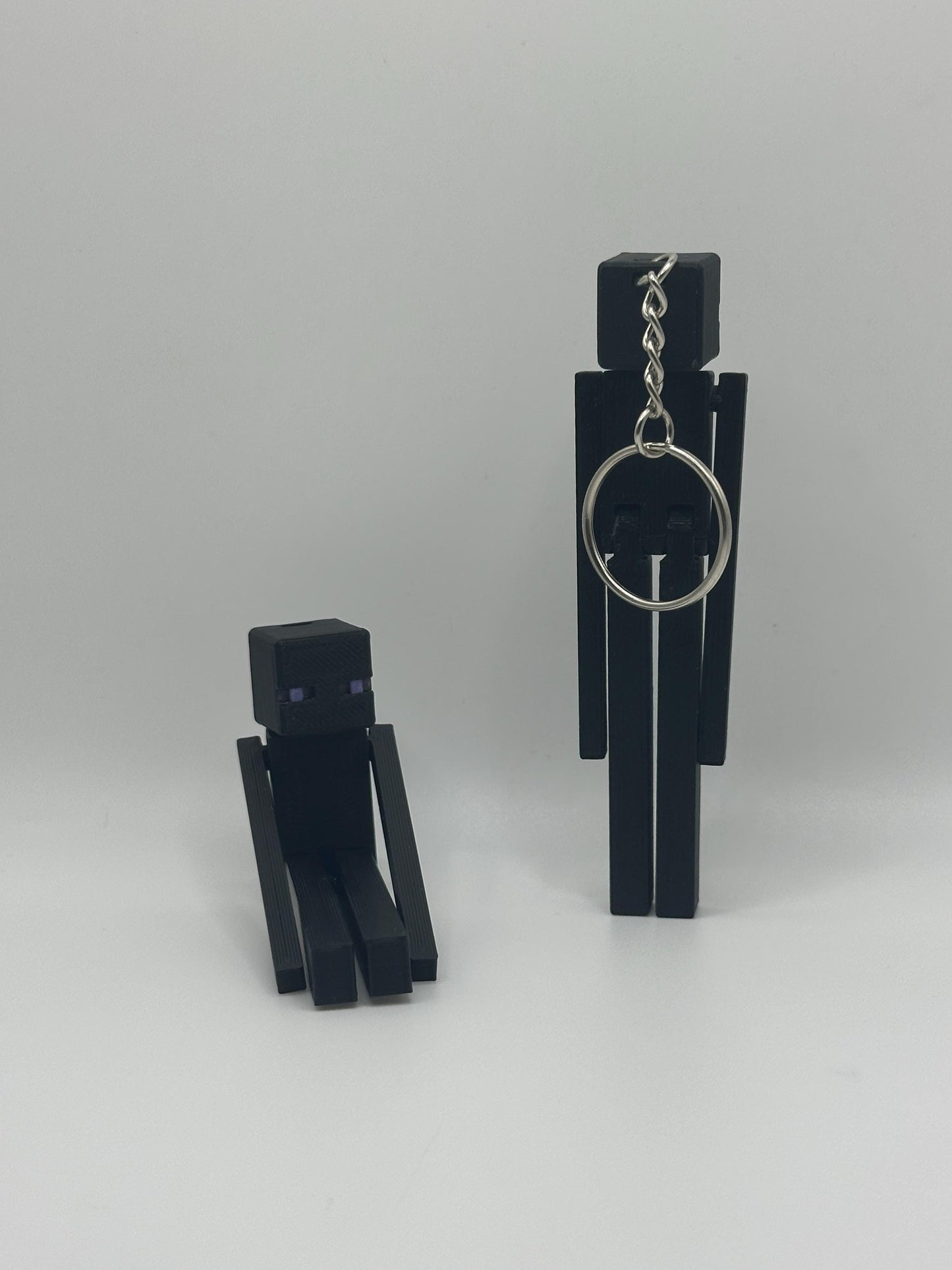 Articulated VoidMan Figure – 3D Printed Toy | Poseable pixel-Inspired Keychain Option