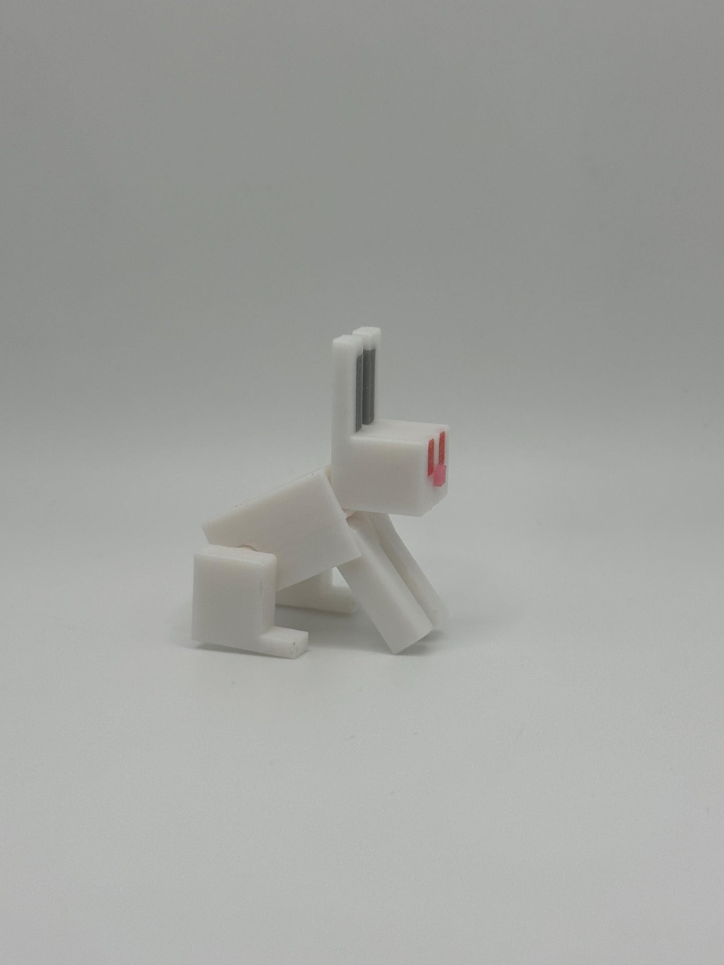 Articulated Pixel-Style Bunny | 3D Printed Pixel Rabbit Toy | Poseable Gamer Gift for Kids & Collectors