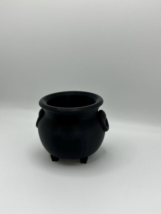 3D Printed Cauldron Tea Light Holder with LED Candle: Halloween Gothic Decor