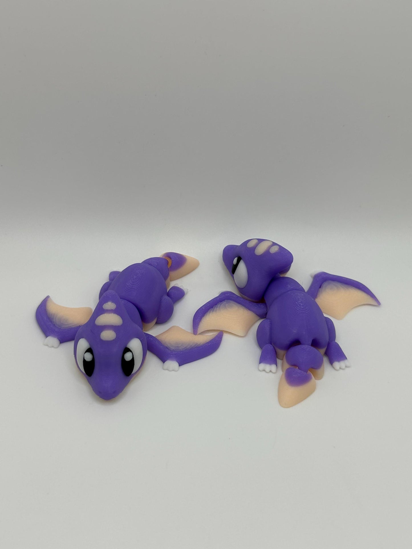Articulated 3D Printed Pterodactyl Figurine: Purple Dino-Dragon Desk Toy