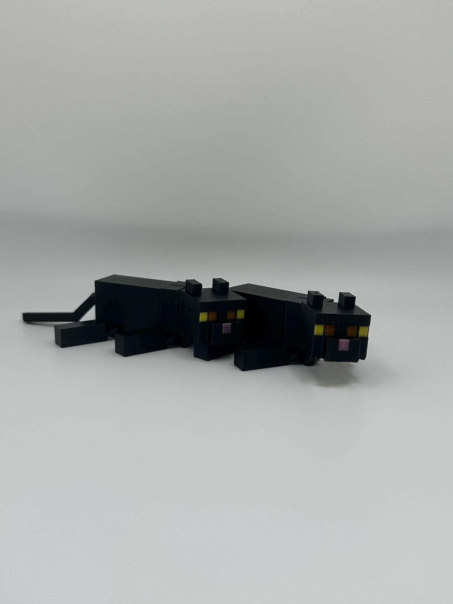 Black Cat | Articulated 3D Printed Pixel Cat Figurine | Cute Gamer Desk Toy for Fans & Collectors