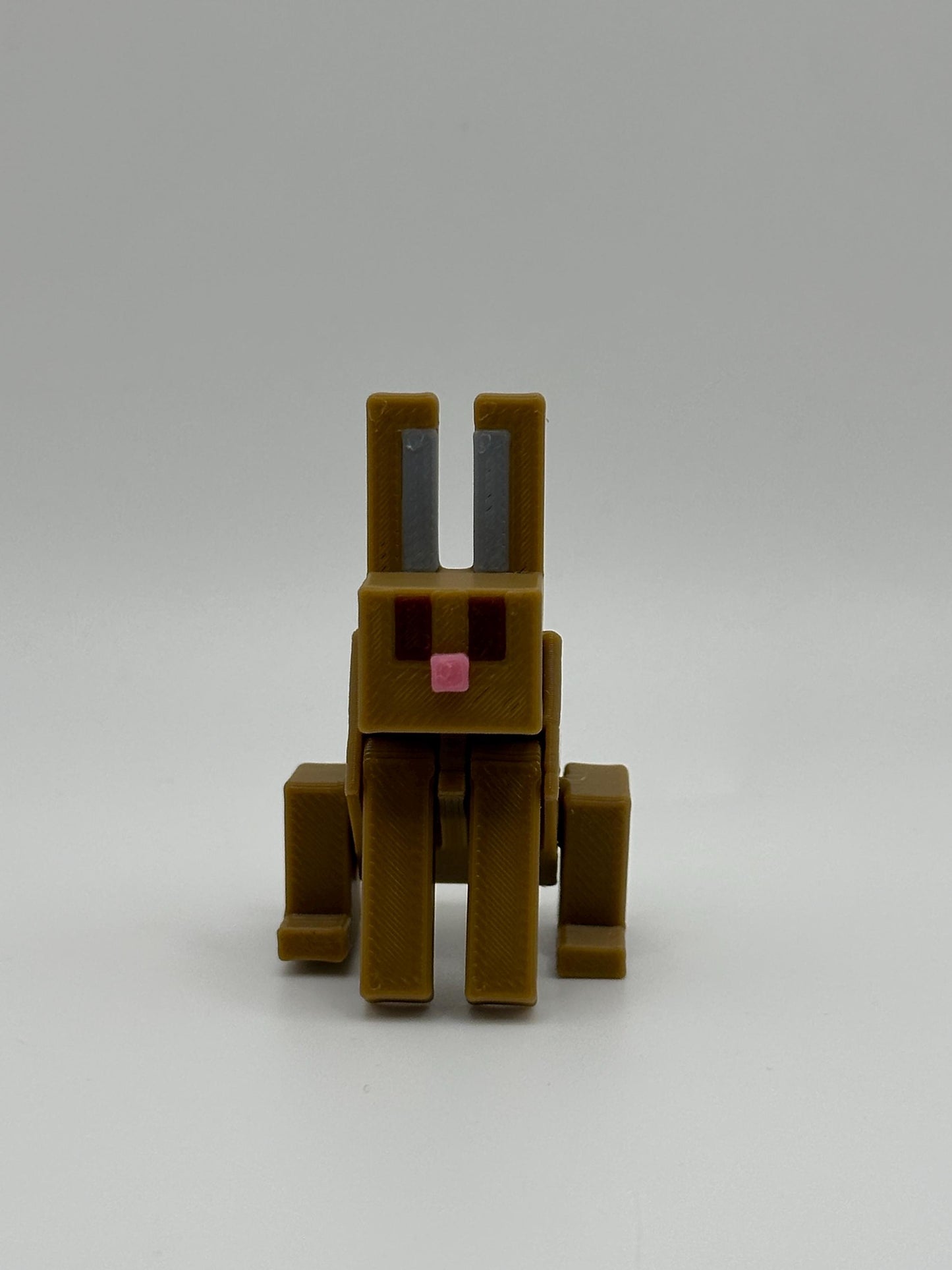 Articulated Pixel-Style Bunny | 3D Printed Pixel Rabbit Toy | Poseable Gamer Gift for Kids & Collectors