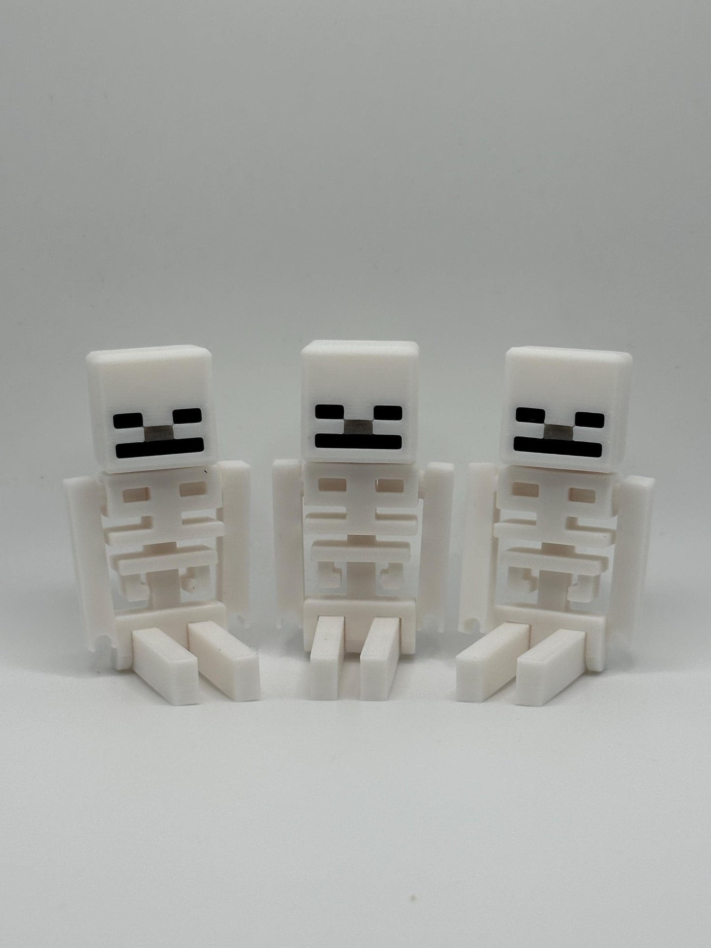 Articulated Skeleton | 3D Printed Poseable Mini Figure for Gamer Desk Toy & Pixel Style Decoration