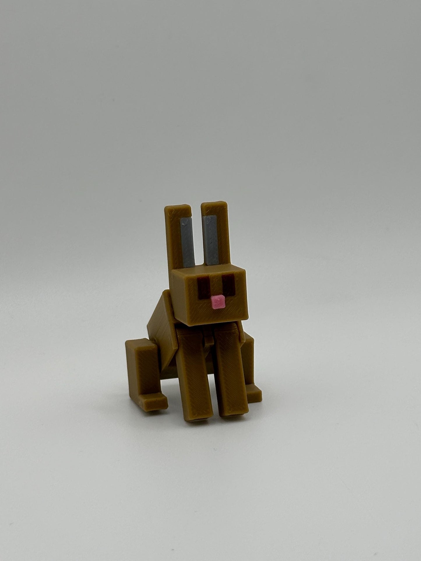 Articulated Pixel-Style Bunny | 3D Printed Pixel Rabbit Toy | Poseable Gamer Gift for Kids & Collectors