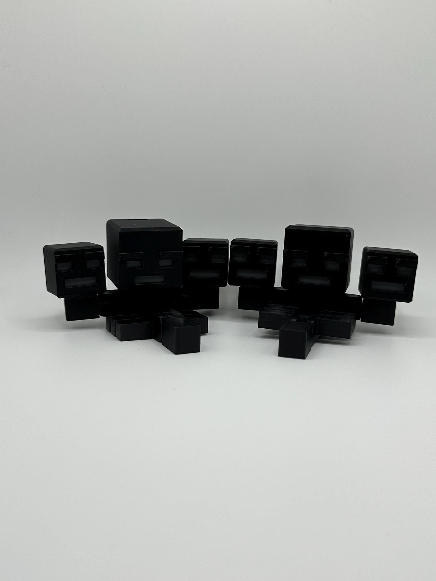 Articulated Blocky Boss Trio Figure | 3D Printed Collectible with Movable Heads