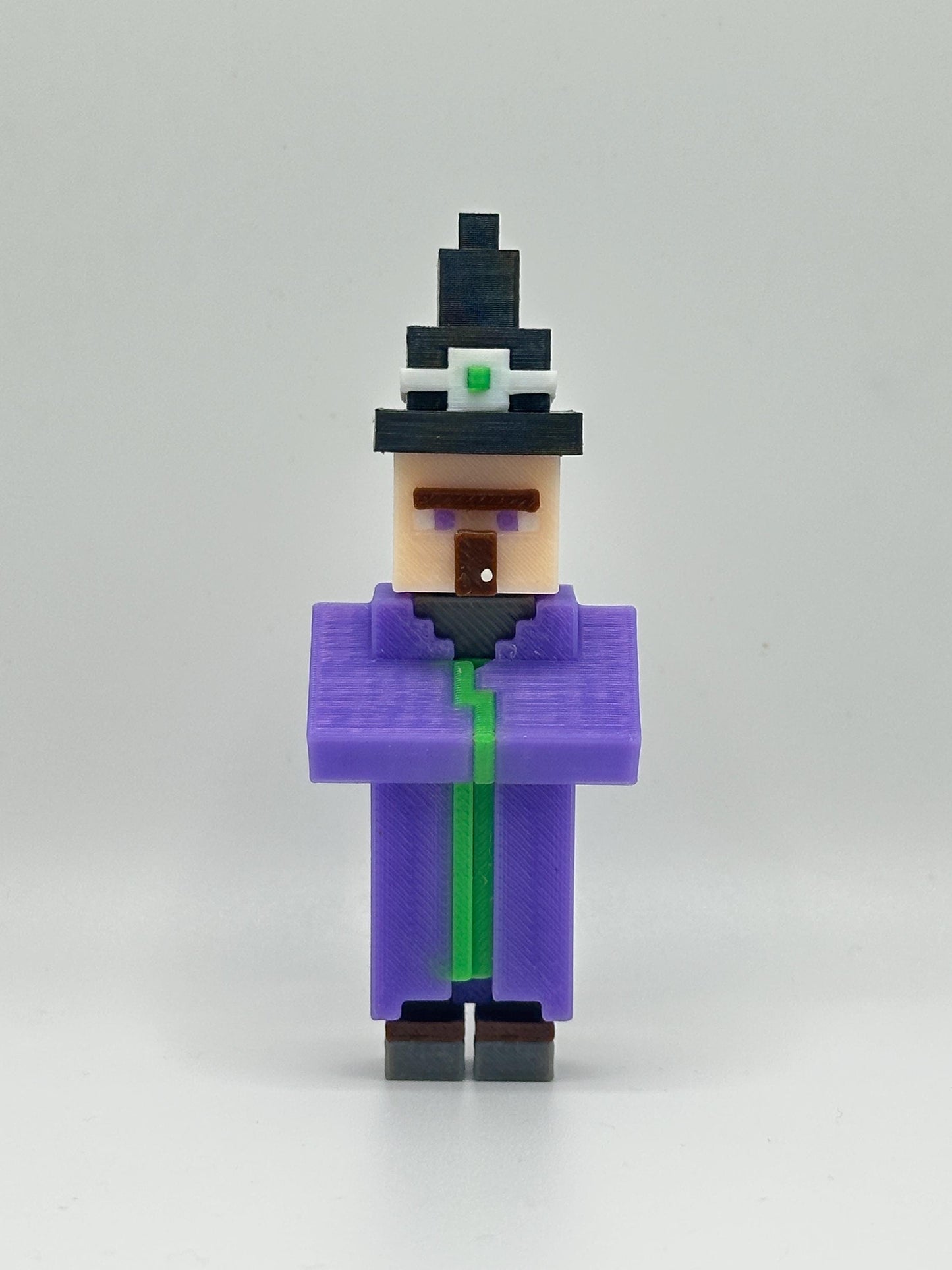 3D Printed Pixel Witch Figure: Sandbox Gamer Decor