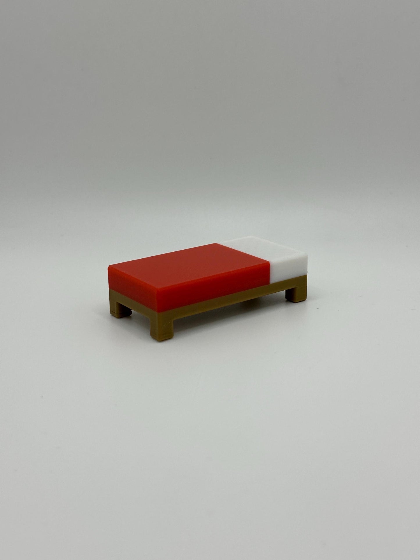 Sandbox Red Bed – 3D Printed Display Piece | Classic Pixel Style Block (Sold Individually)