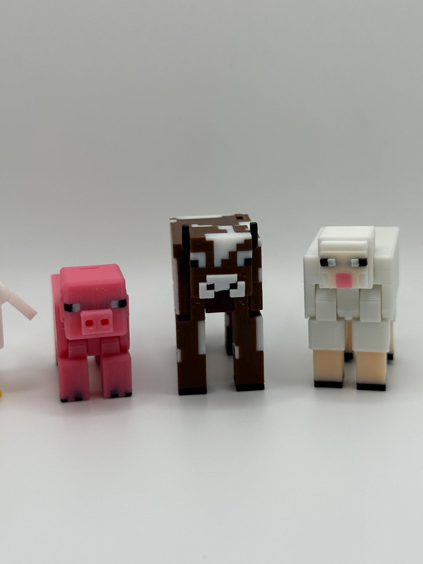 Farm Animal Pack | 3D Printed Cow, Pig, Sheep & Chicken | Articulated Figures | Gamer Gift Set