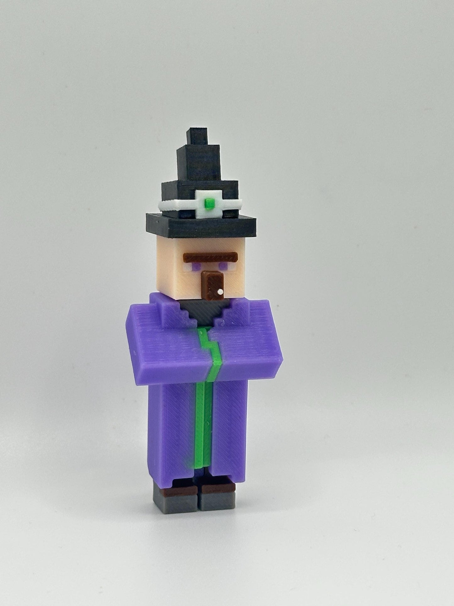 3D Printed Pixel Witch Figure: Sandbox Gamer Decor