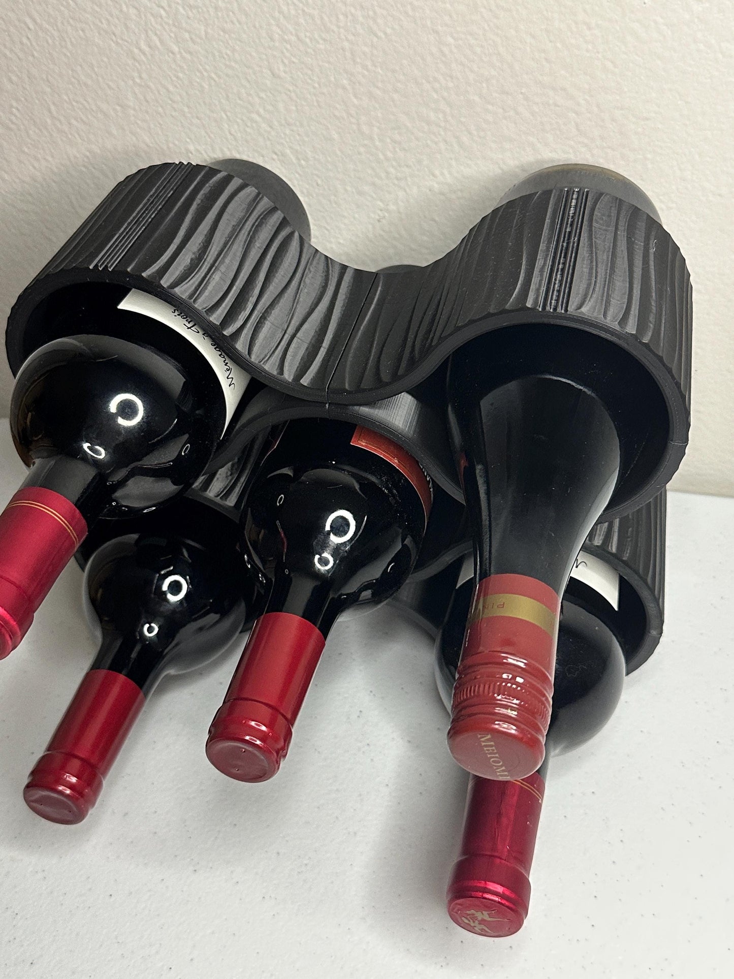 Modern 3D Printed Wine Rack: Stackable PLA Countertop Holder
