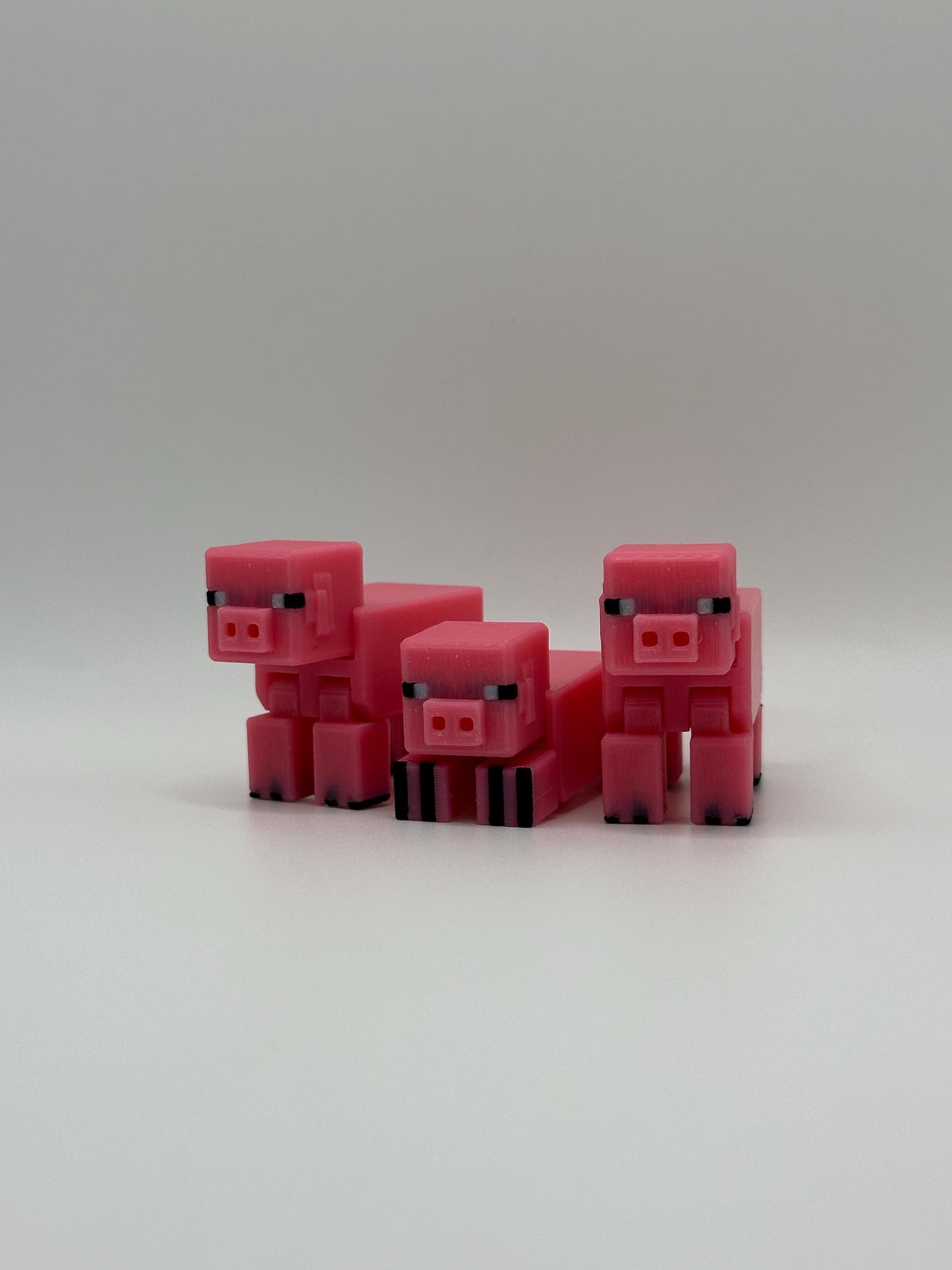 Sandbox Articulated Pig | 3D Printed Pixel Style Animal | Gamer Gift