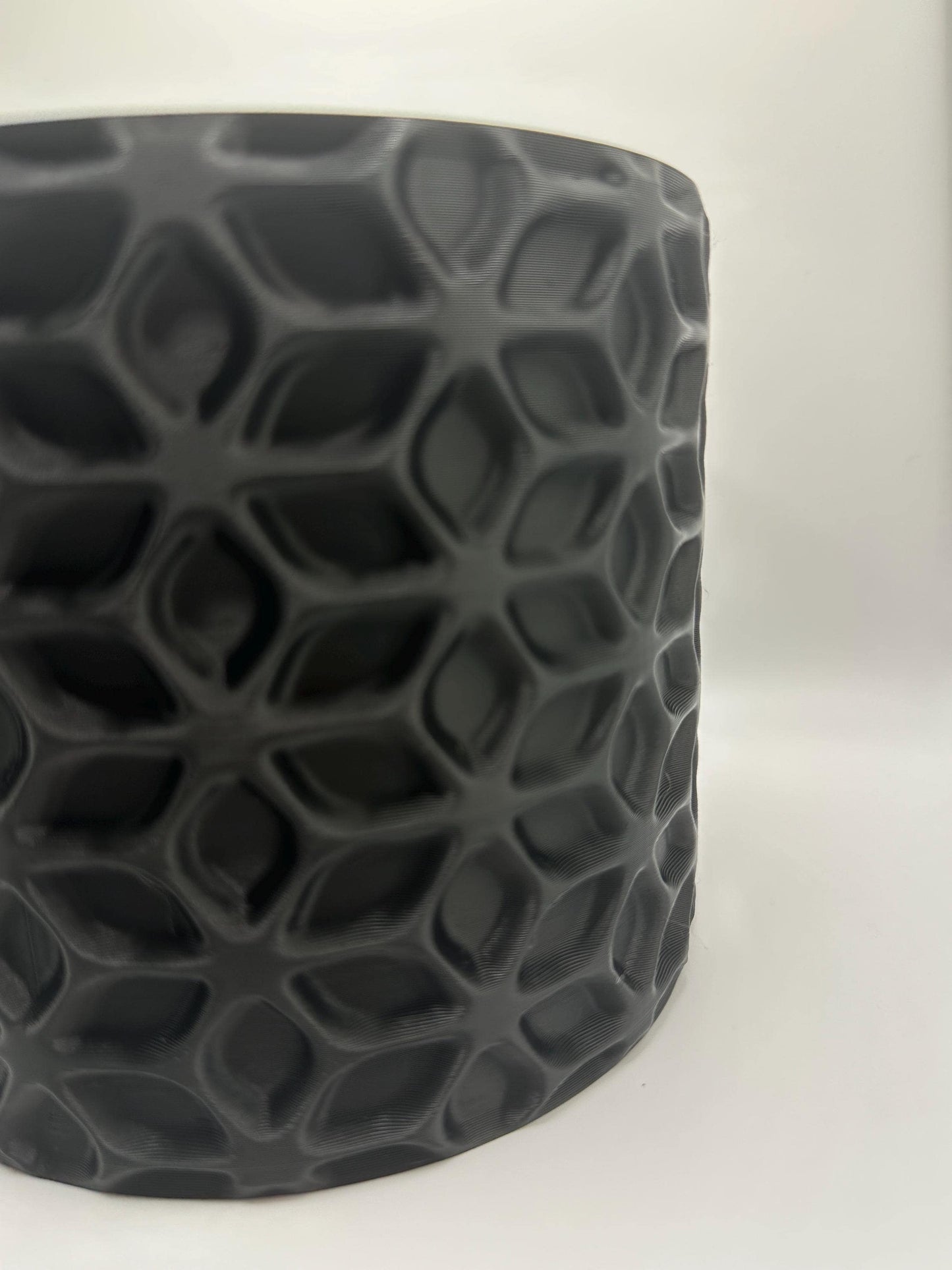 Modern Geometric Plant Pot: Textured Indoor Planter, Black or White