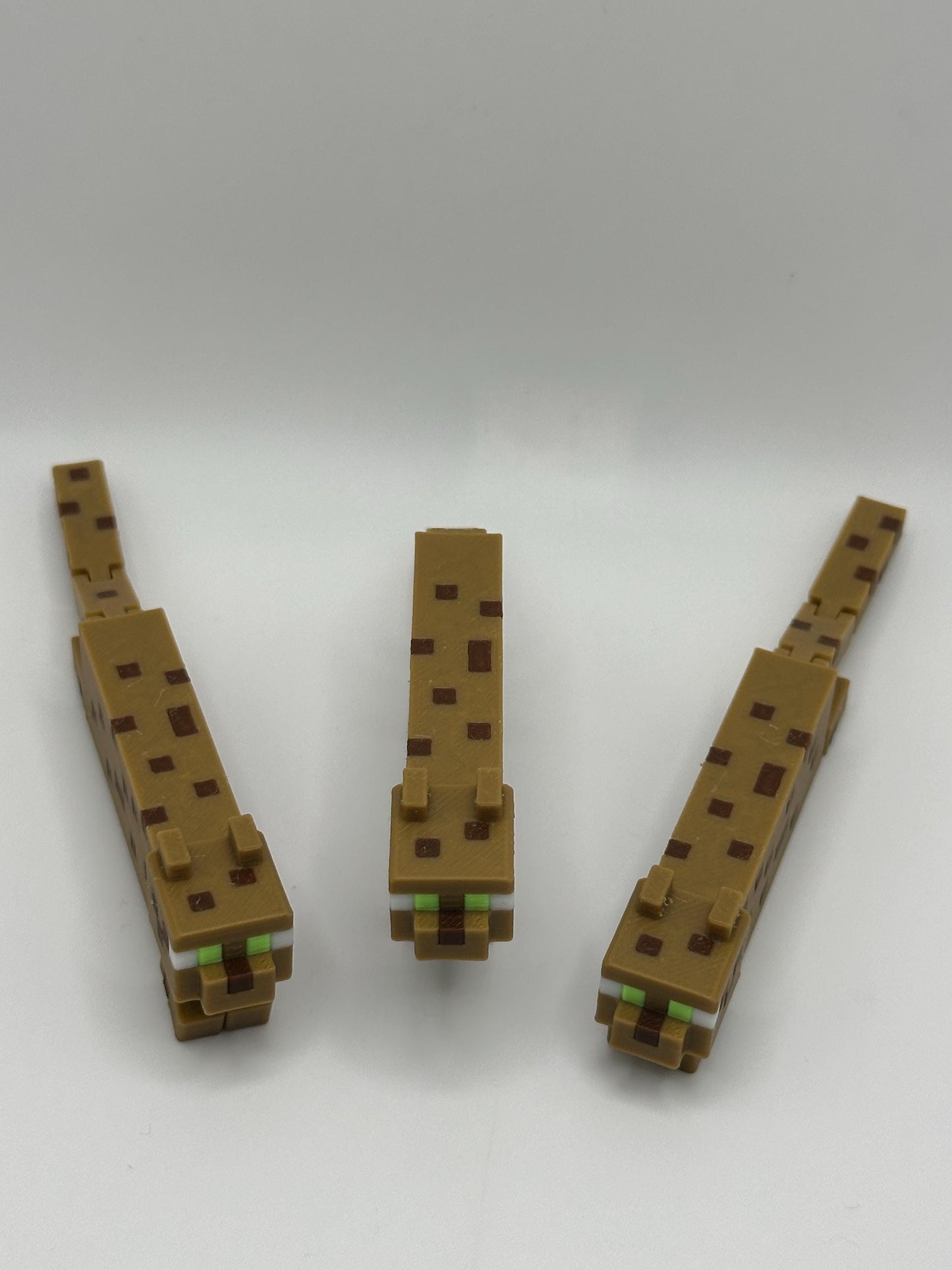 3D Printed Pixel Ocelot Figure: Sandbox Gamer Decor