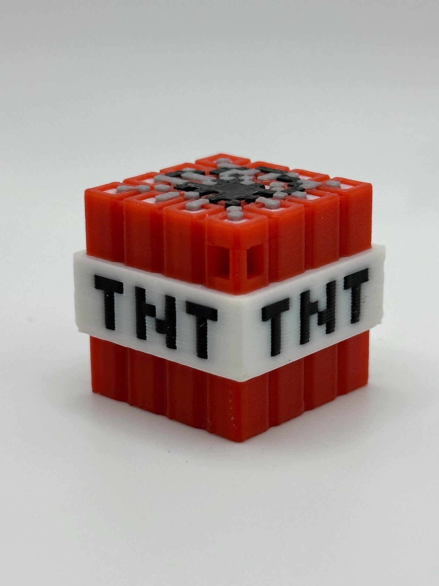 Sandbox-Inspired TNT Block Keychain | 3D Printed Pixelated TNT Cube | Pixel Style Gamer Gift