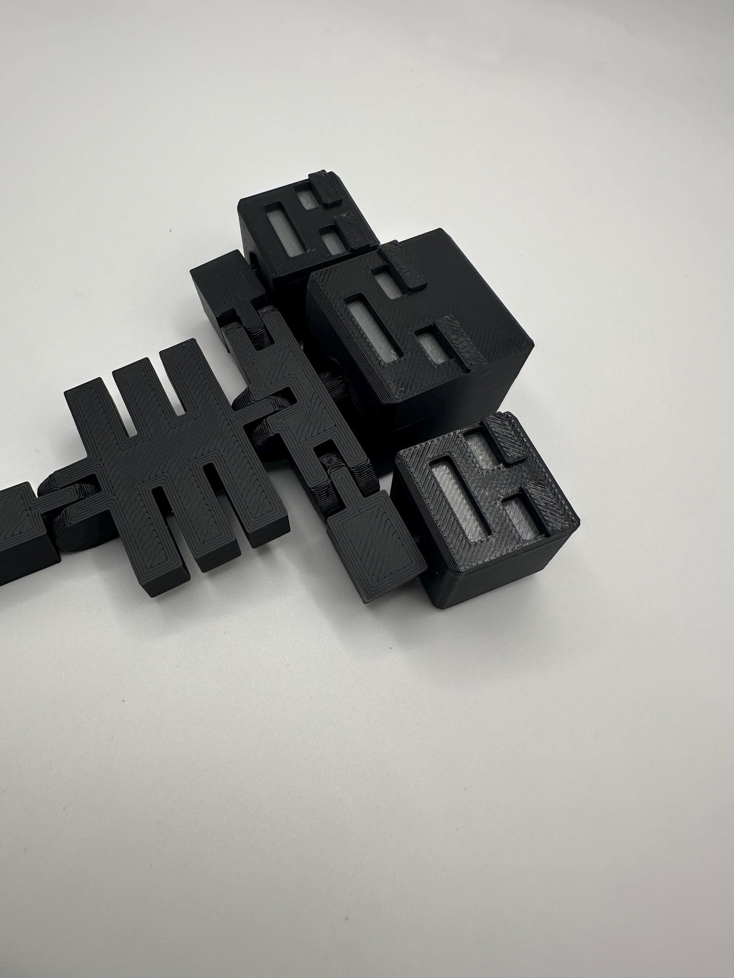 Articulated Blocky Boss Trio Figure | 3D Printed Collectible with Movable Heads