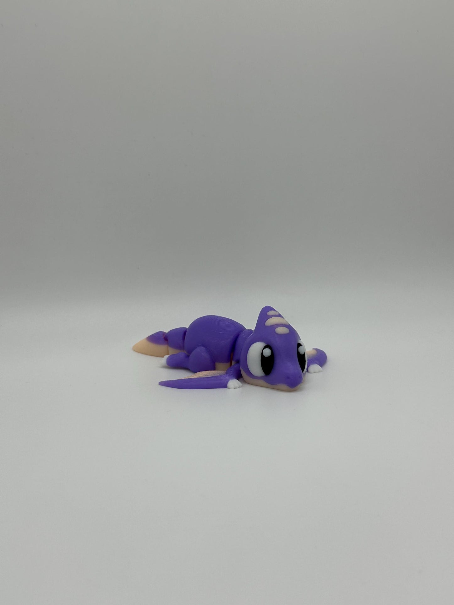Articulated 3D Printed Pterodactyl Figurine: Purple Dino-Dragon Desk Toy