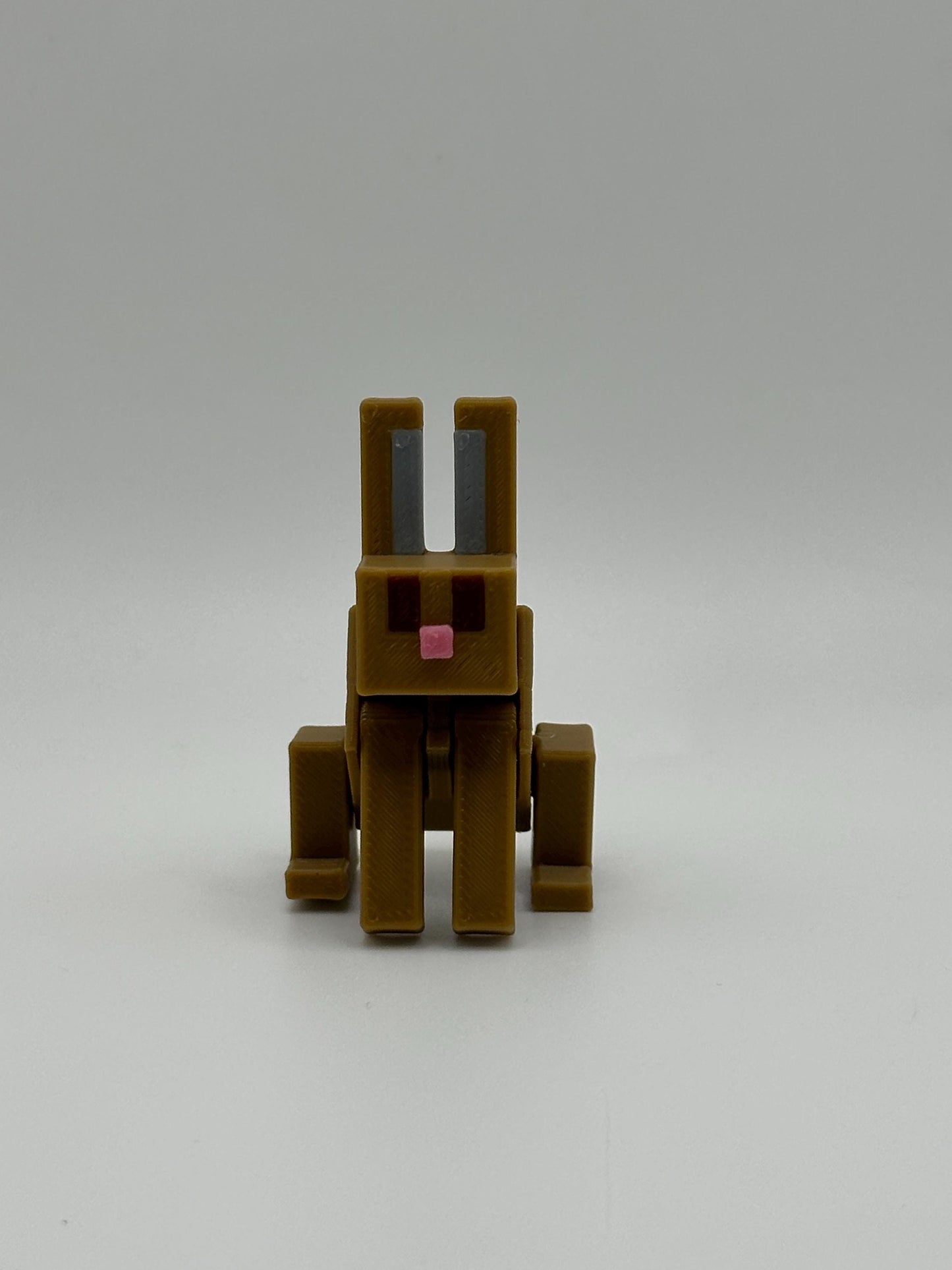 Articulated Pixel-Style Bunny | 3D Printed Pixel Rabbit Toy | Poseable Gamer Gift for Kids & Collectors