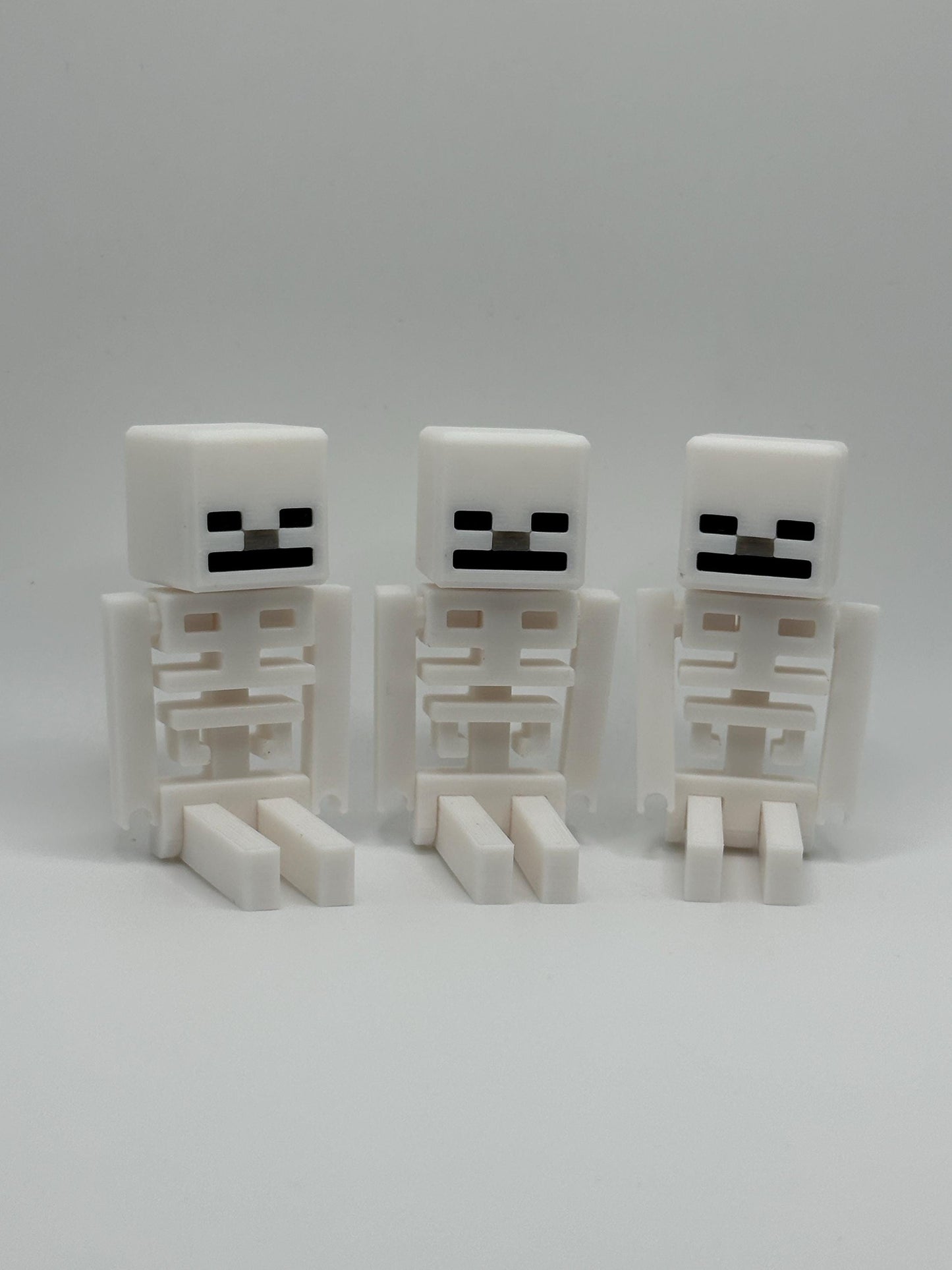 Articulated Skeleton | 3D Printed Poseable Mini Figure for Gamer Desk Toy & Pixel Style Decoration