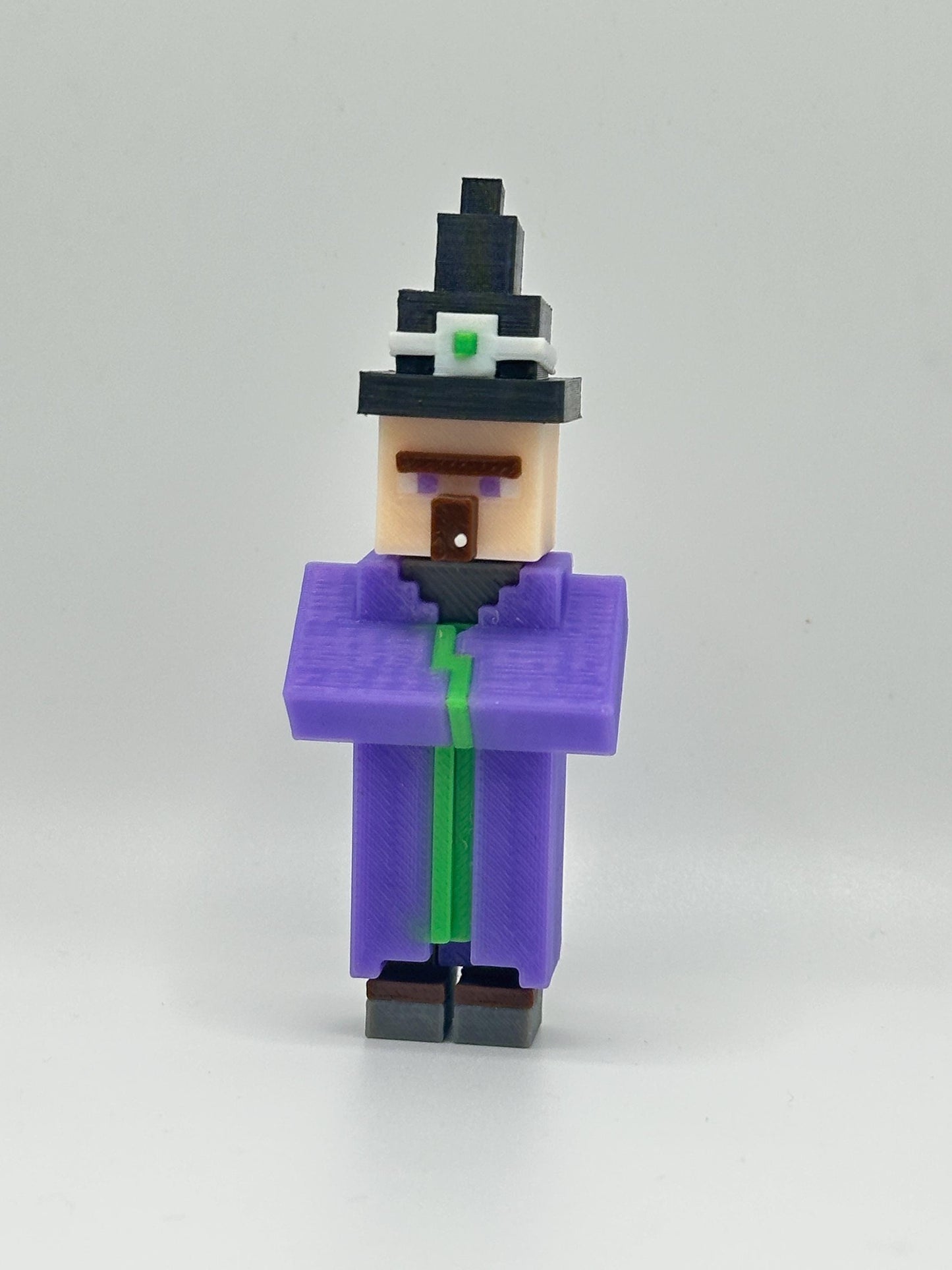 3D Printed Pixel Witch Figure: Sandbox Gamer Decor