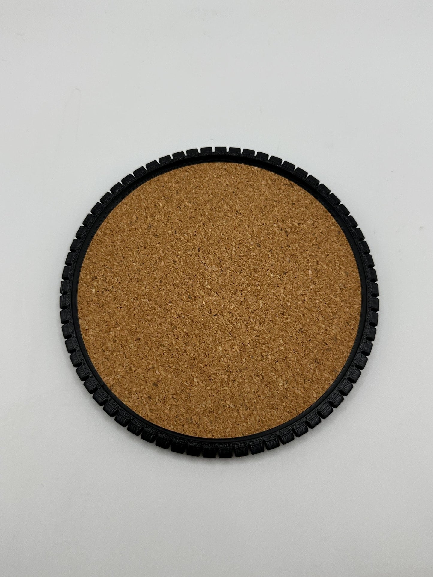 3D Printed Cork Coaster Set with Holder - Modern Drink Coasters