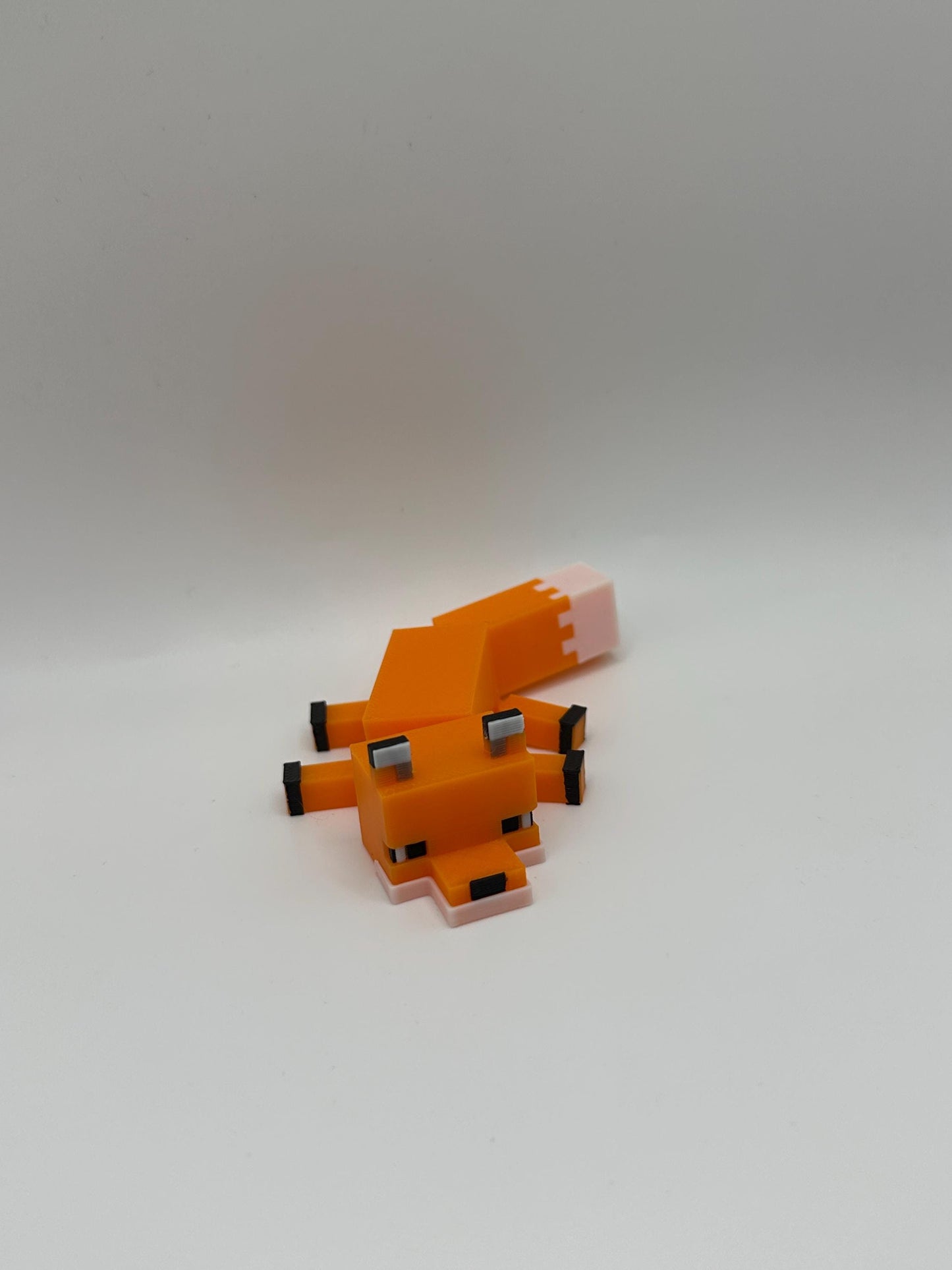 Articulated Fox Figurine – Orange Fox – Gamer Gift, Fidget Toy, Desk Decor