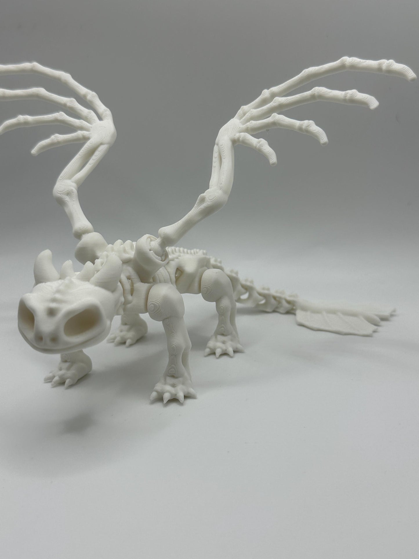 Spooky Skeleton Dragon – Fully Articulated Skeleton Dragon with Poseable Wings & Joints | Saber3D Authorized Seller