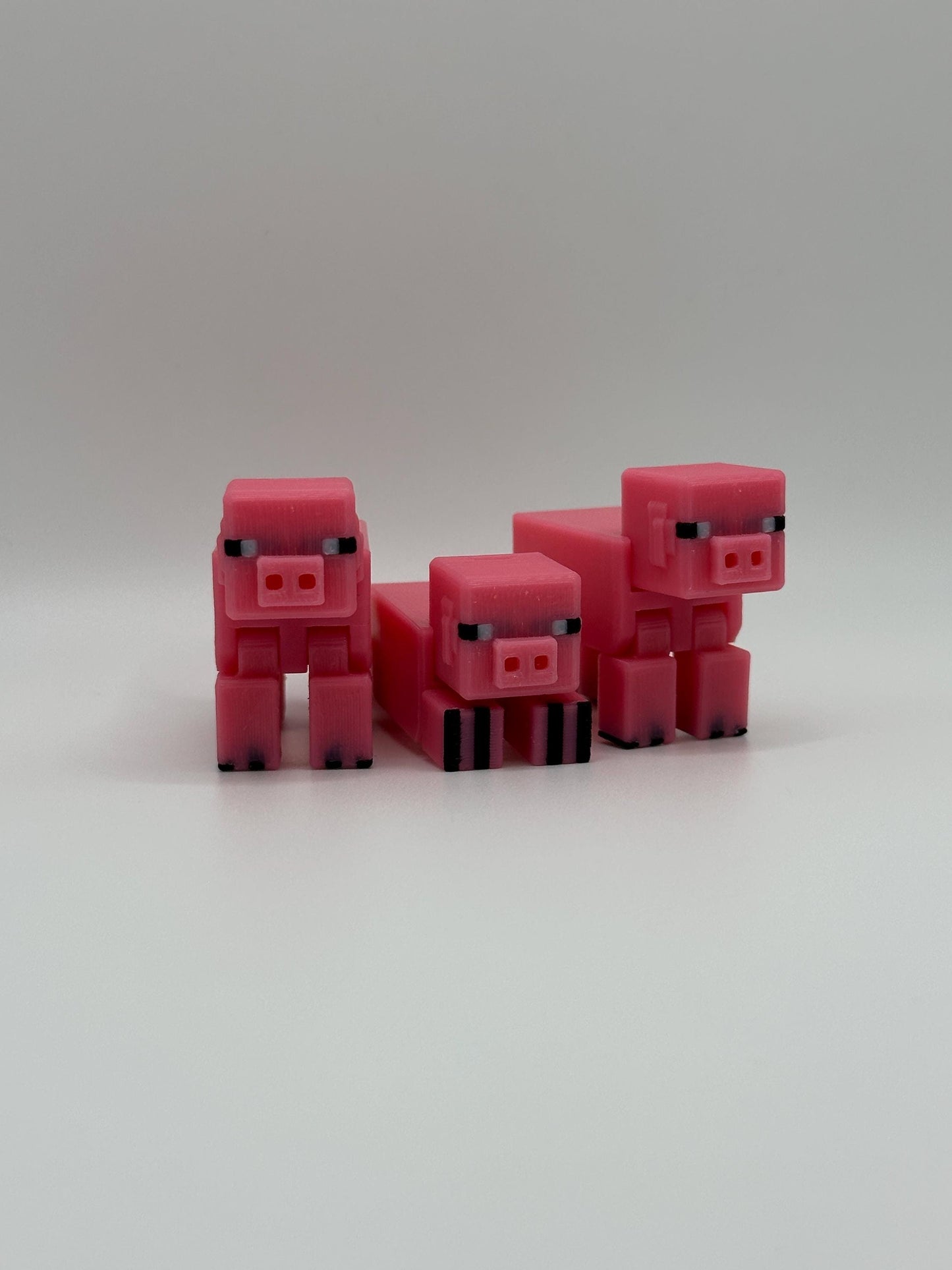 Sandbox Articulated Pig | 3D Printed Pixel Style Animal | Gamer Gift