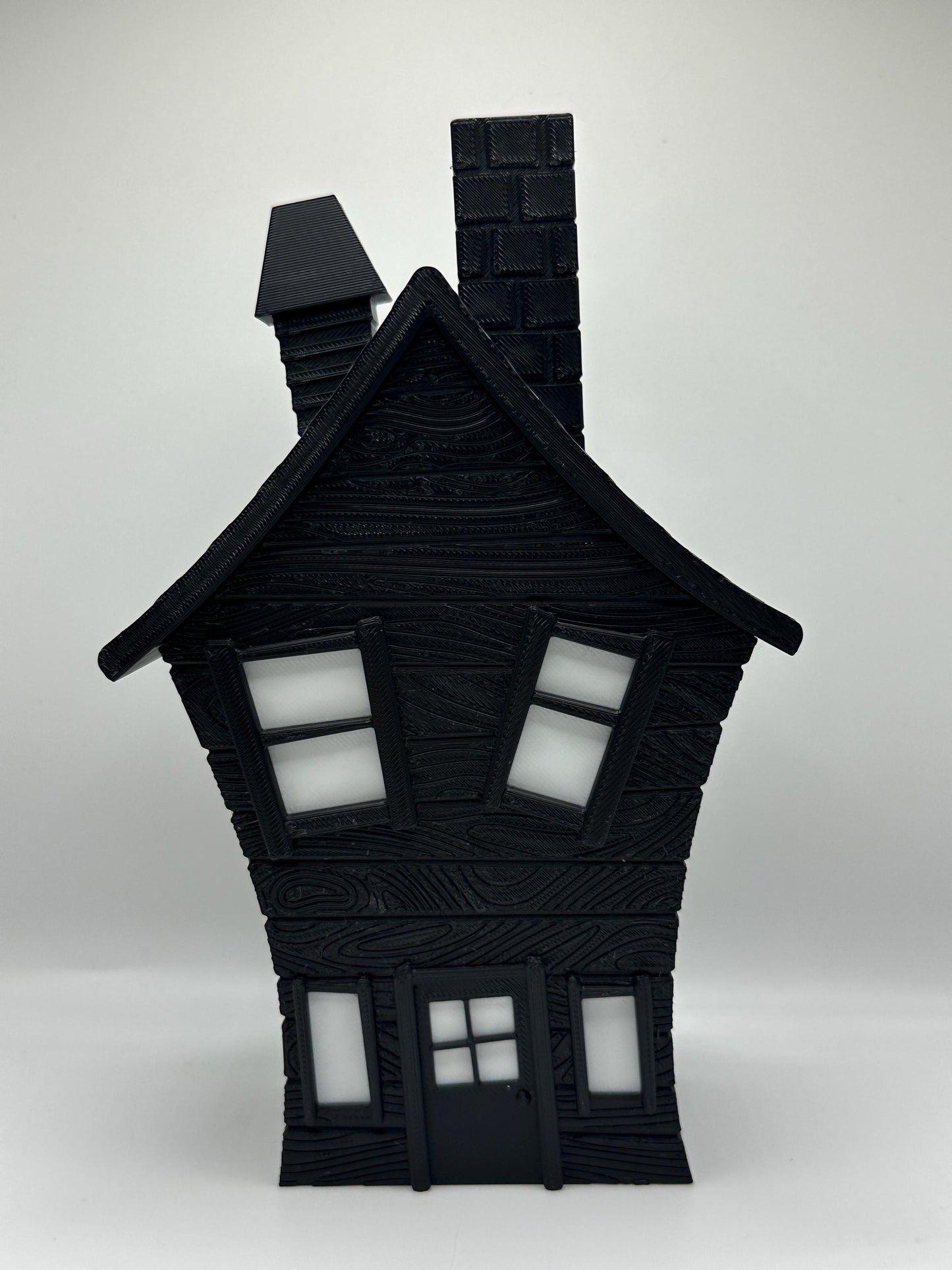 3D Printed Haunted House Tea Light Holder with LED Candle: Gothic Halloween Decor