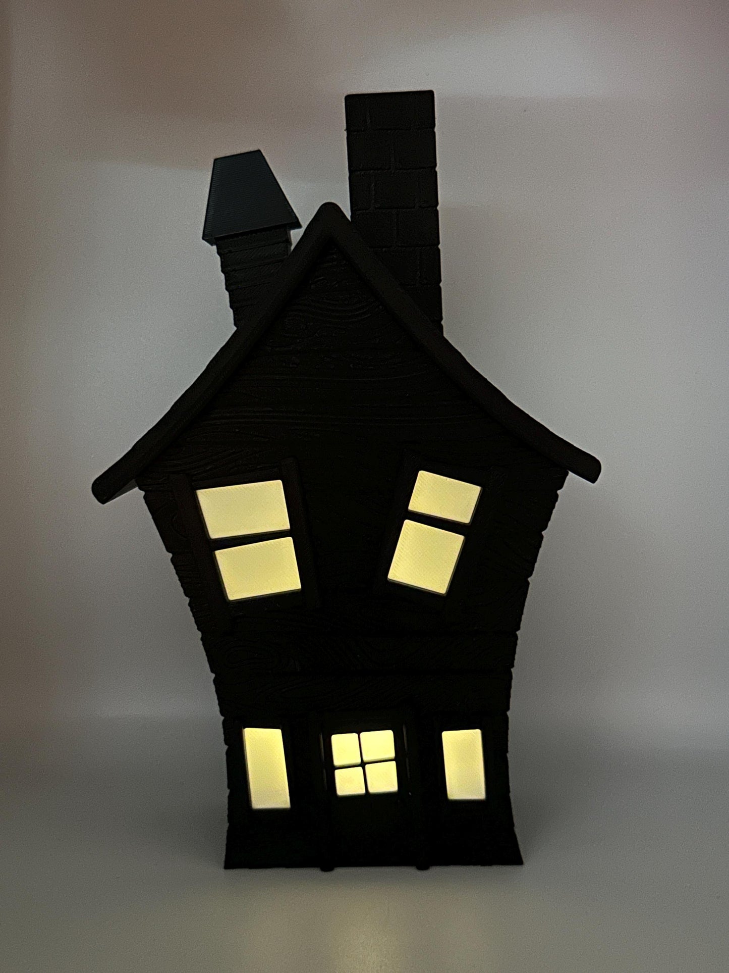 3D Printed Haunted House Tea Light Holder with LED Candle: Gothic Halloween Decor
