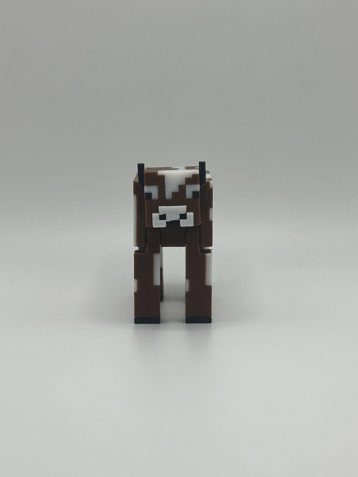 Articulated pixel inspired Cow Toy – 3D Printed Poseable Pixel Farm Animal | Unique Collectible Gift