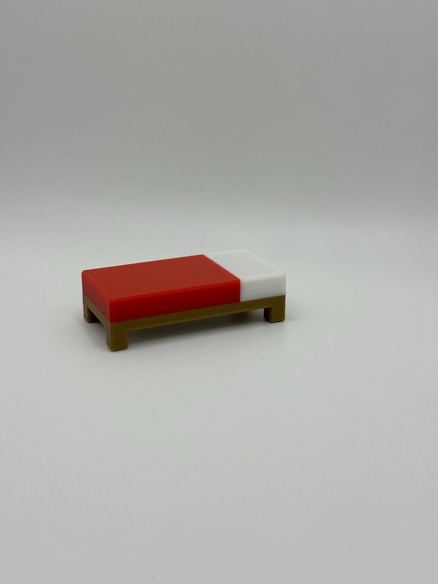 Sandbox Red Bed – 3D Printed Display Piece | Classic Pixel Style Block (Sold Individually)