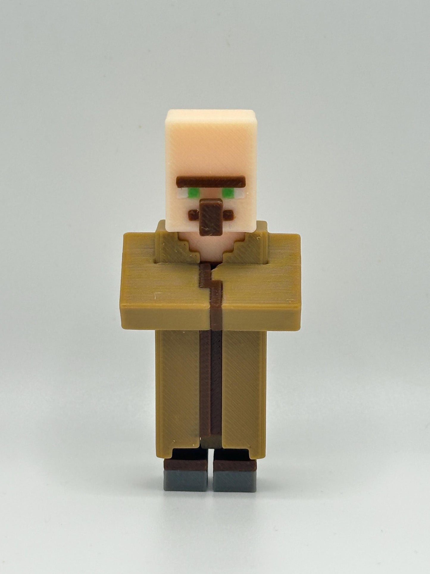 3D Printed Pixel Villager Figure: Sandbox Desk Decor