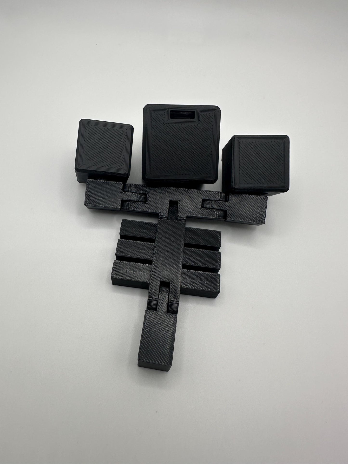 Articulated Blocky Boss Trio Figure | 3D Printed Collectible with Movable Heads