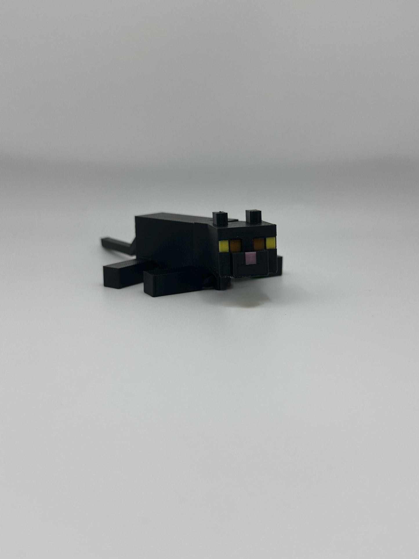 Black Cat | Articulated 3D Printed Pixel Cat Figurine | Cute Gamer Desk Toy for Fans & Collectors