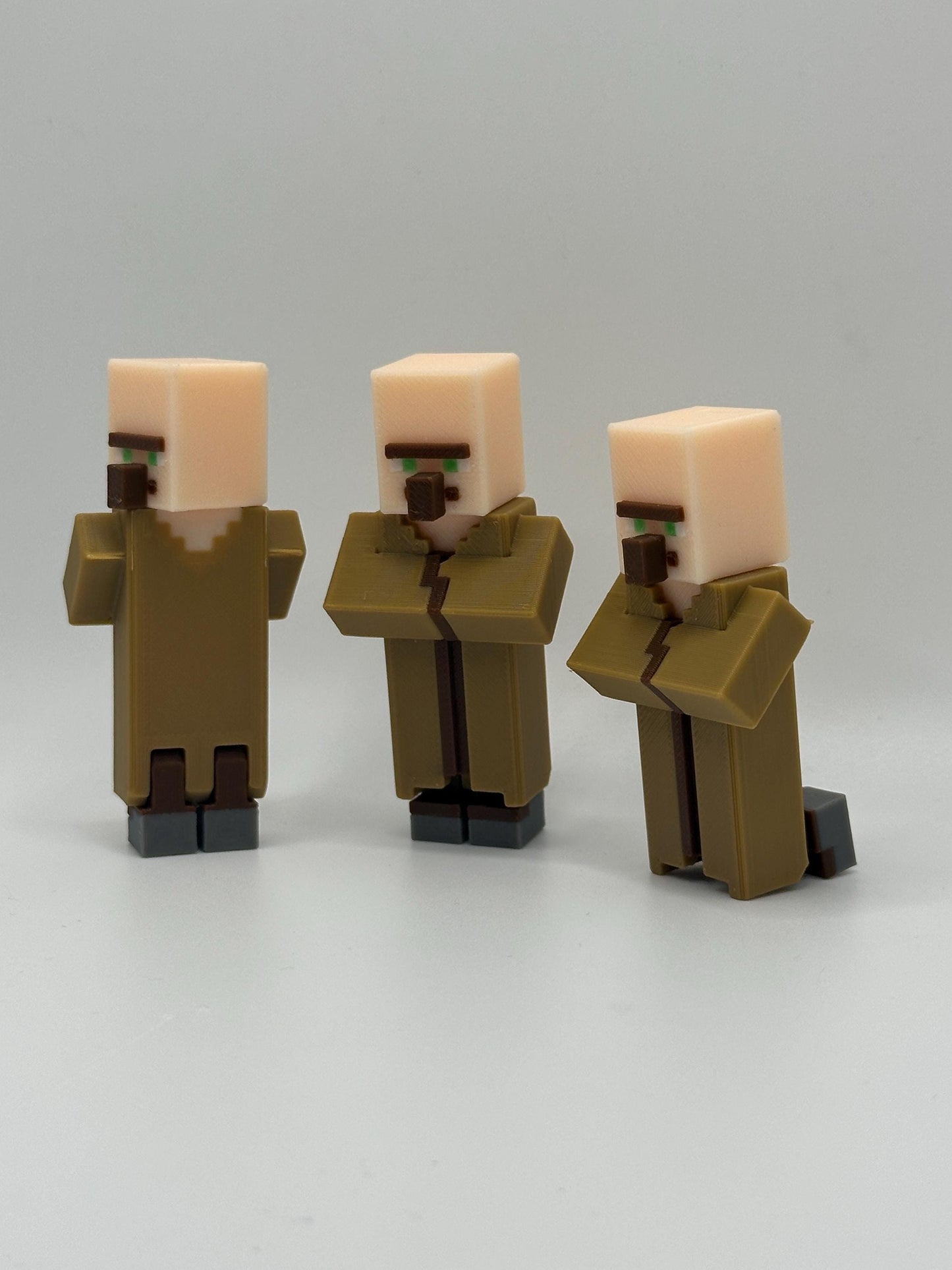 3D Printed Pixel Villager Figure: Sandbox Desk Decor