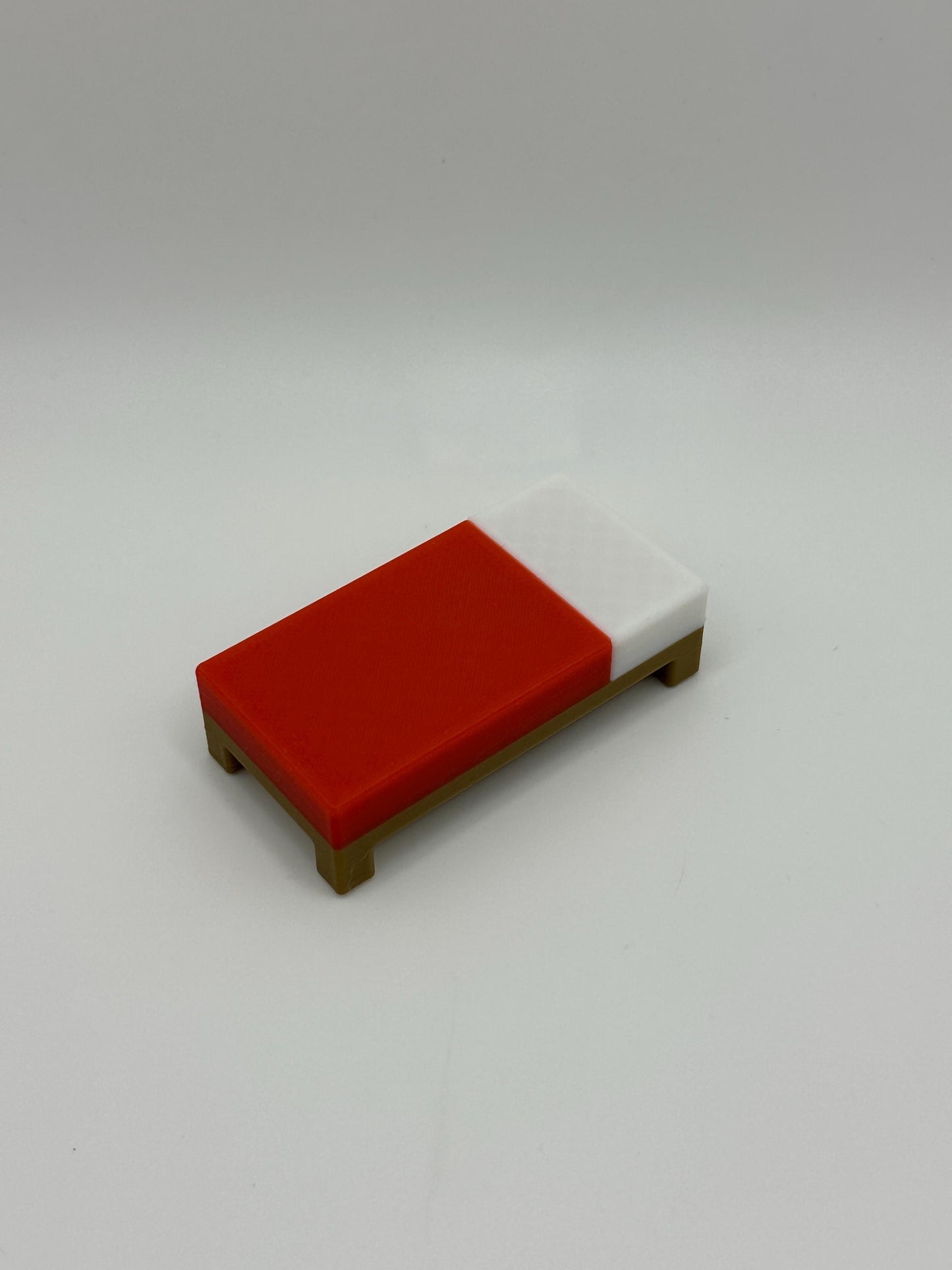 Sandbox Red Bed – 3D Printed Display Piece | Classic Pixel Style Block (Sold Individually)