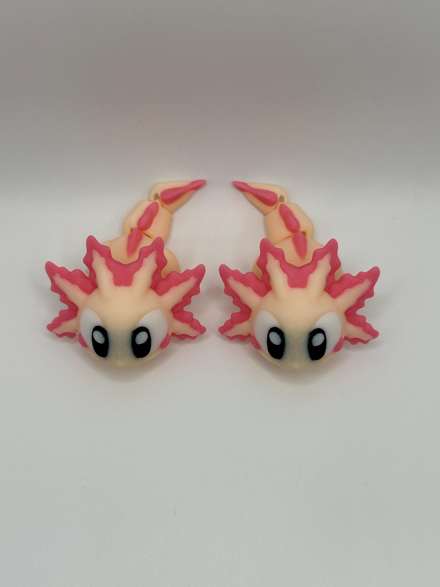 Articulated 3D Printed Axolotl Figurine: Kawaii Desk Fidget Toy