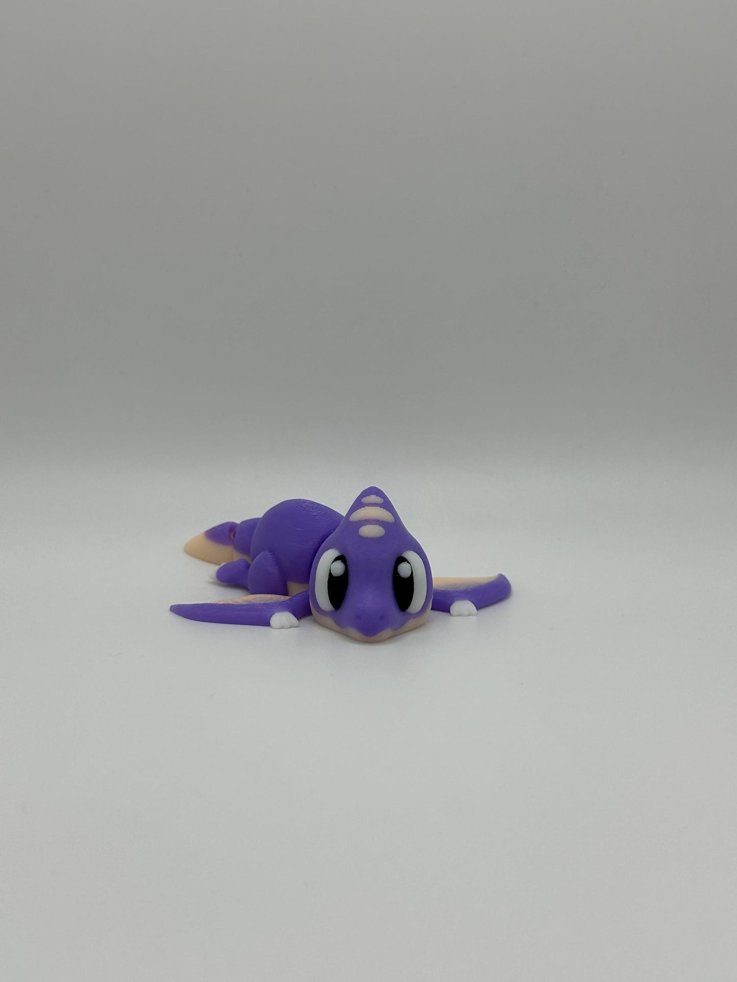 Articulated 3D Printed Pterodactyl Figurine: Purple Dino-Dragon Desk Toy