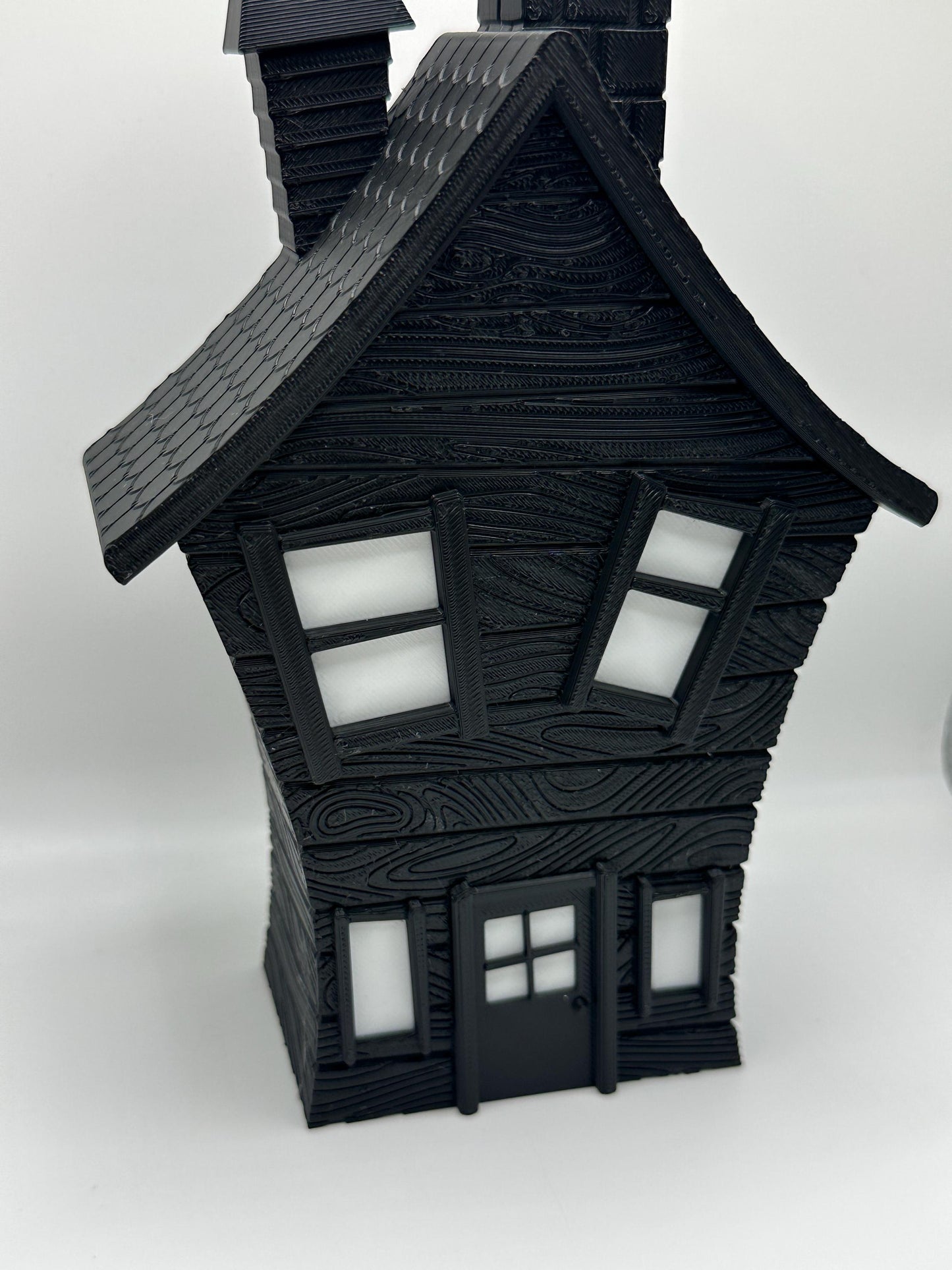 3D Printed Haunted House Tea Light Holder with LED Candle: Gothic Halloween Decor