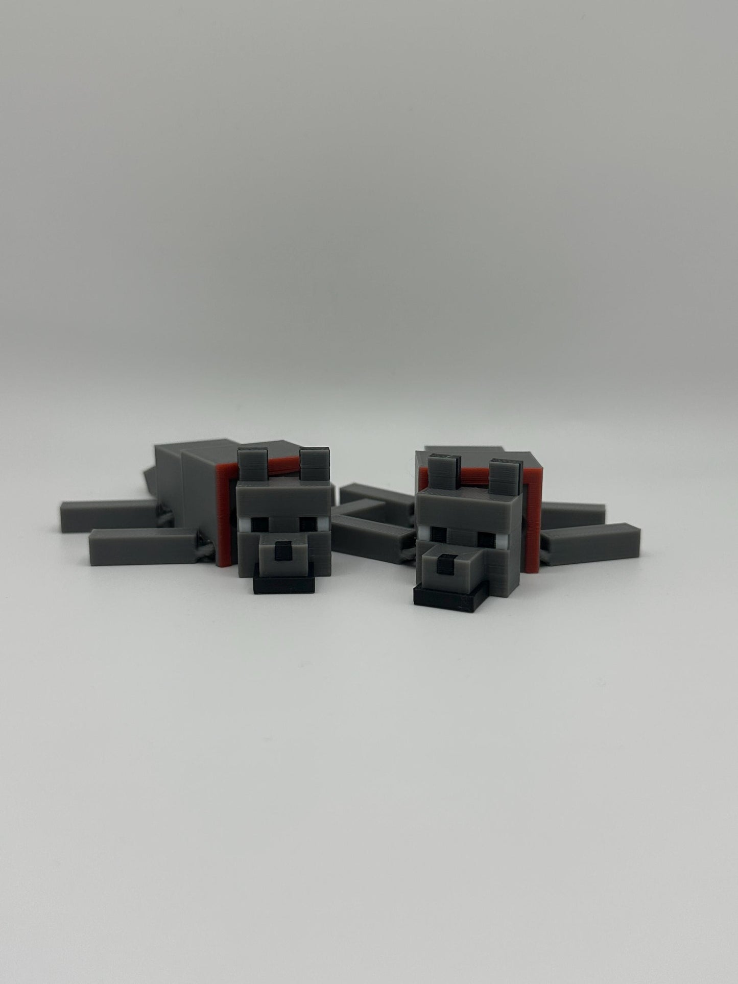 Wolf Figure | Articulated Dog Toy & Pixel Art Desk Decor | Unique Home/Office Accessory