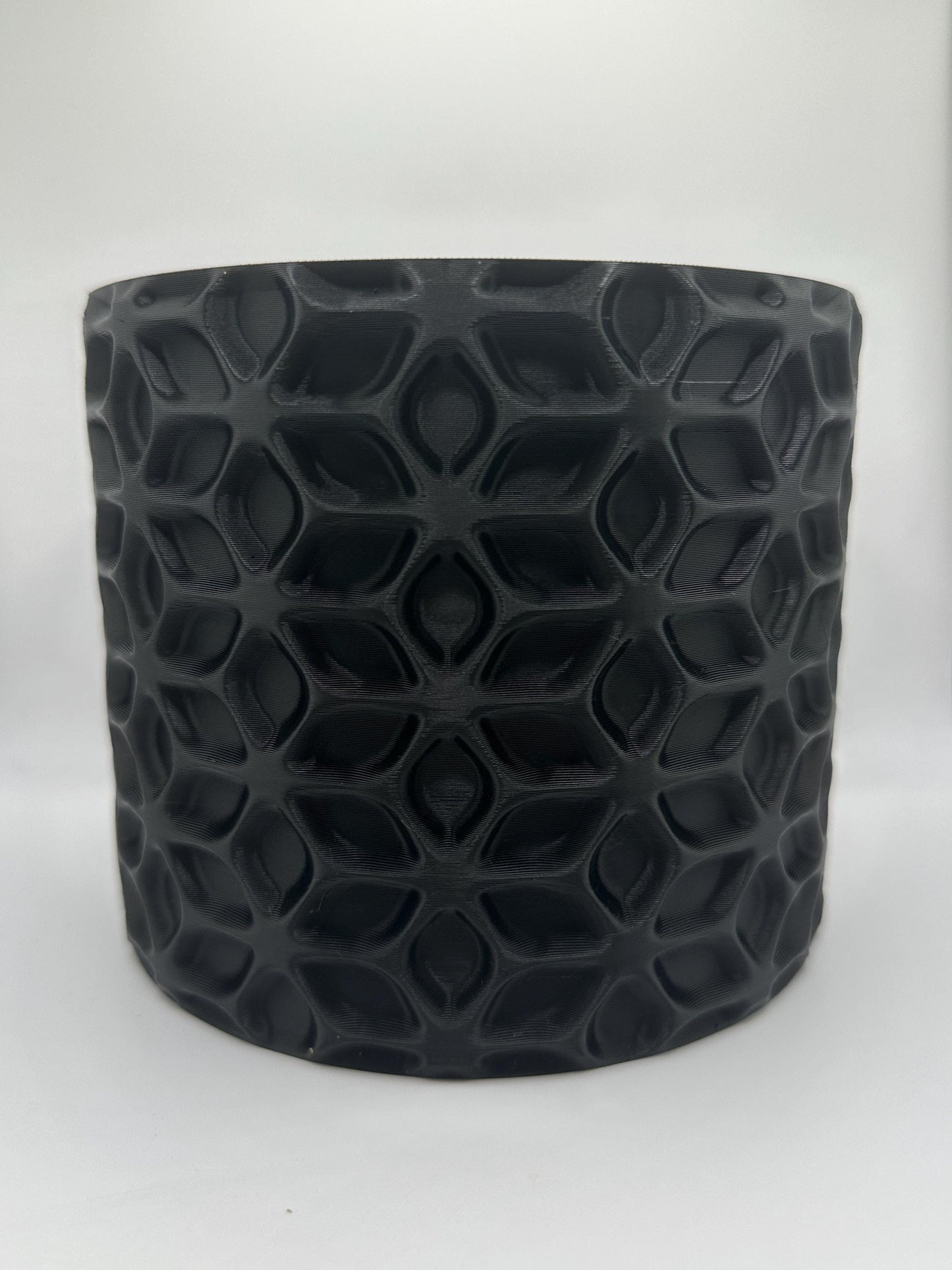 Modern Geometric Plant Pot: Textured Indoor Planter, Black or White