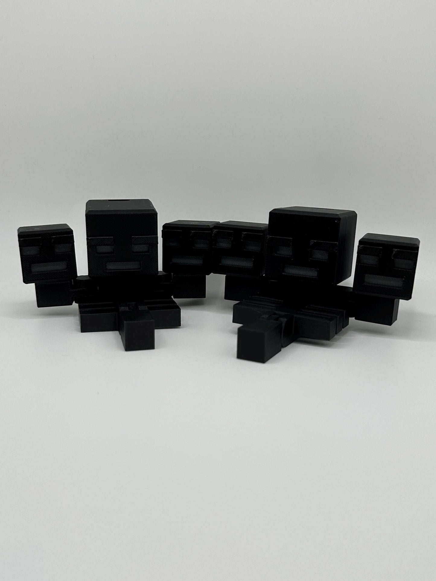 Articulated Blocky Boss Trio Figure | 3D Printed Collectible with Movable Heads