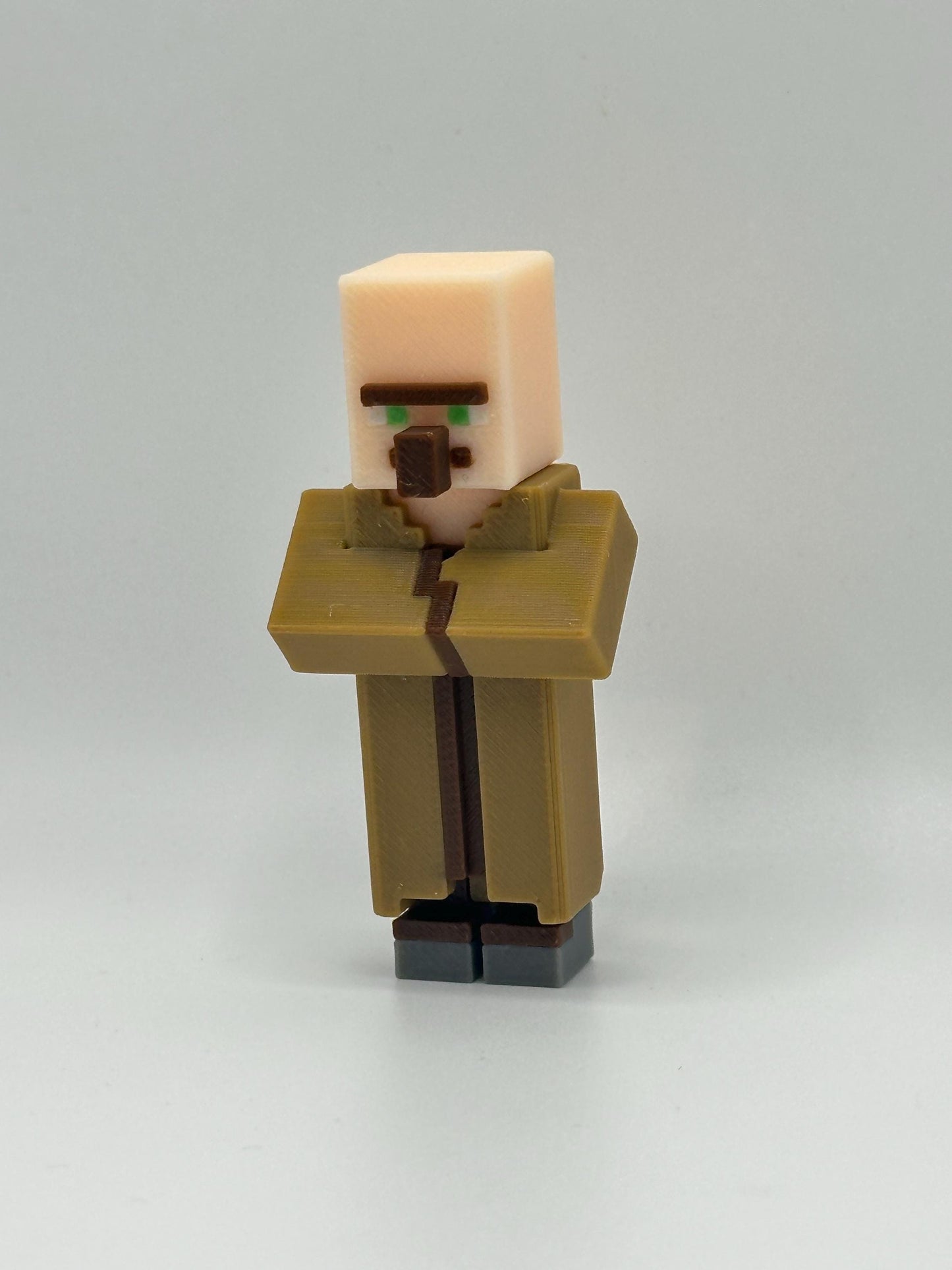 3D Printed Pixel Villager Figure: Sandbox Desk Decor