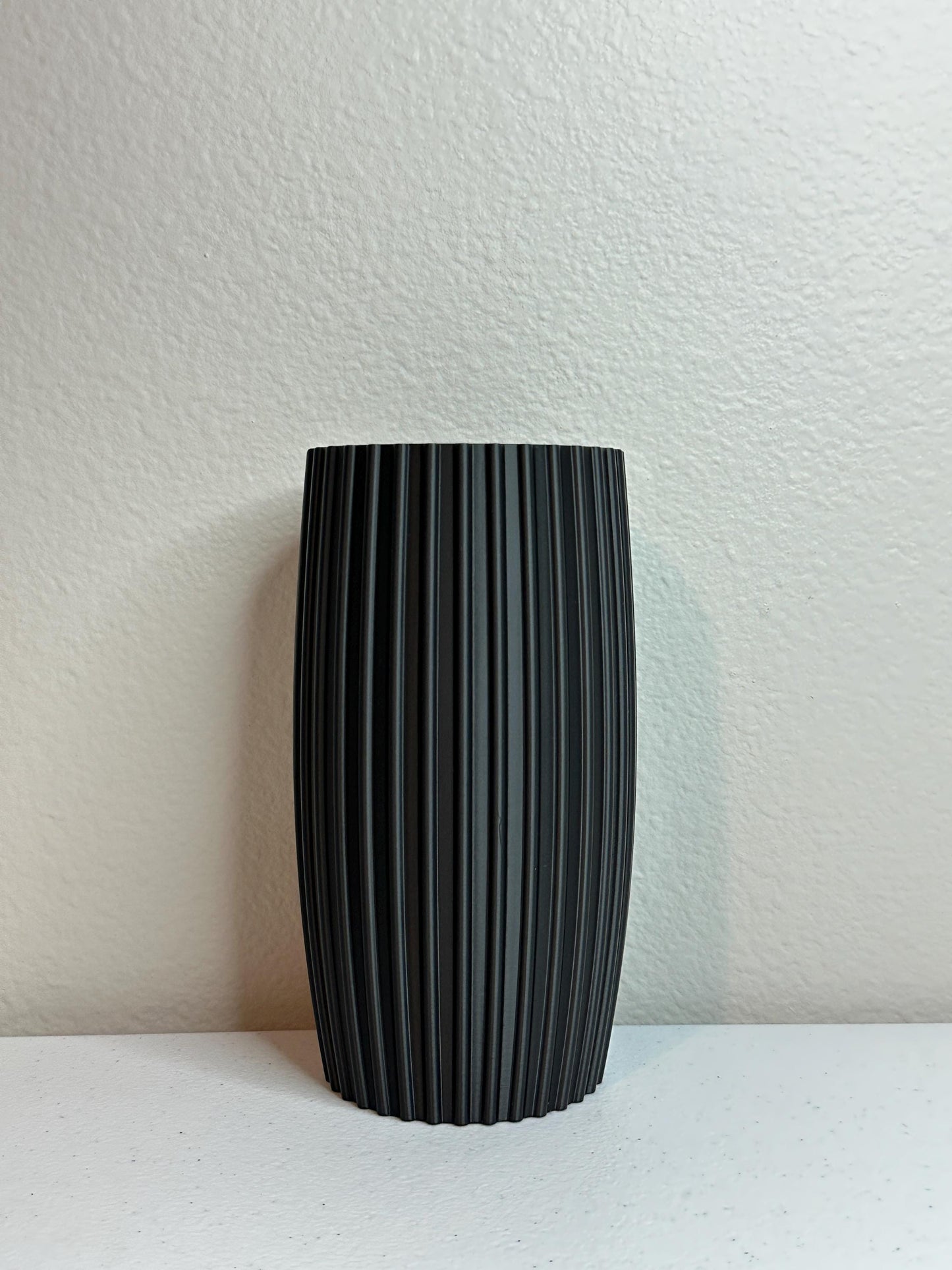 3D Printed Planter Set: Modern Ribbed Design with Drainage