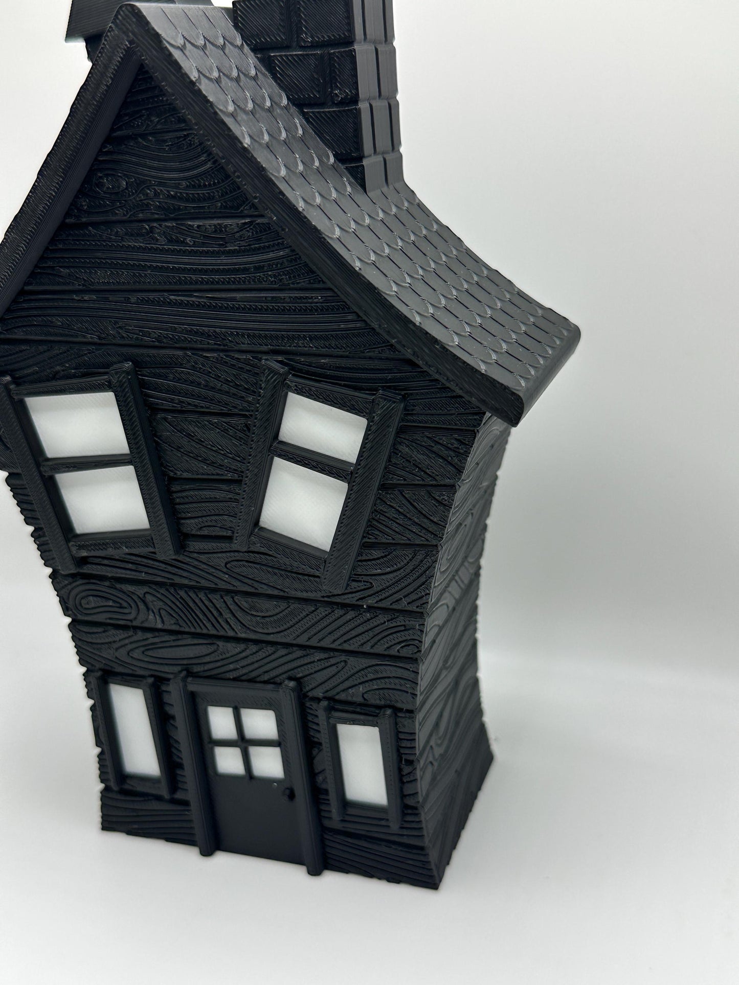 3D Printed Haunted House Tea Light Holder with LED Candle: Gothic Halloween Decor