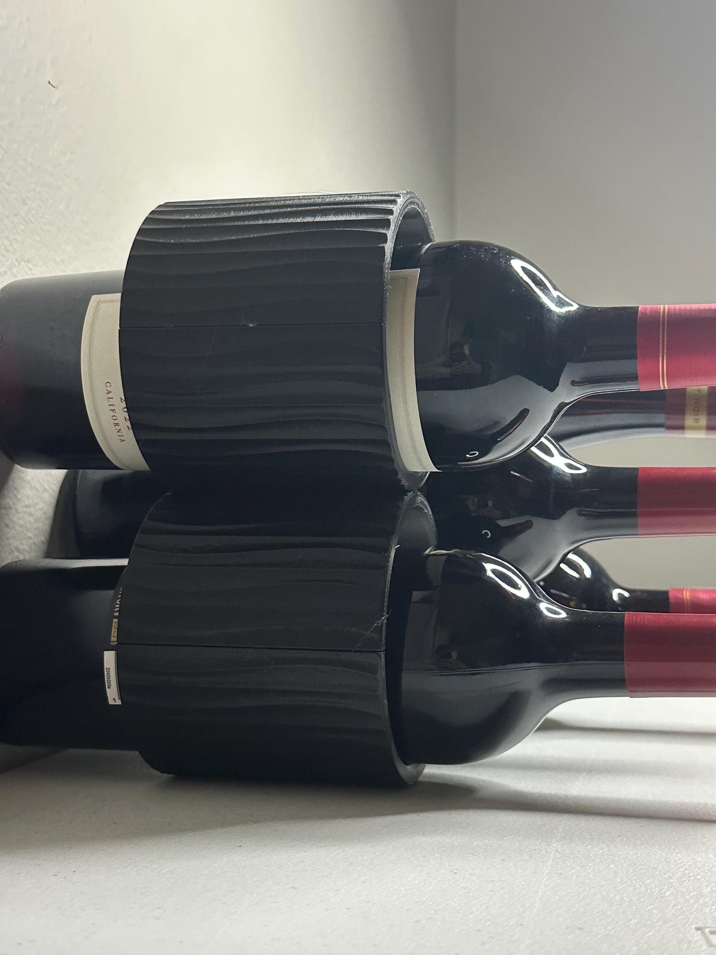 Modern 3D Printed Wine Rack: Stackable PLA Countertop Holder