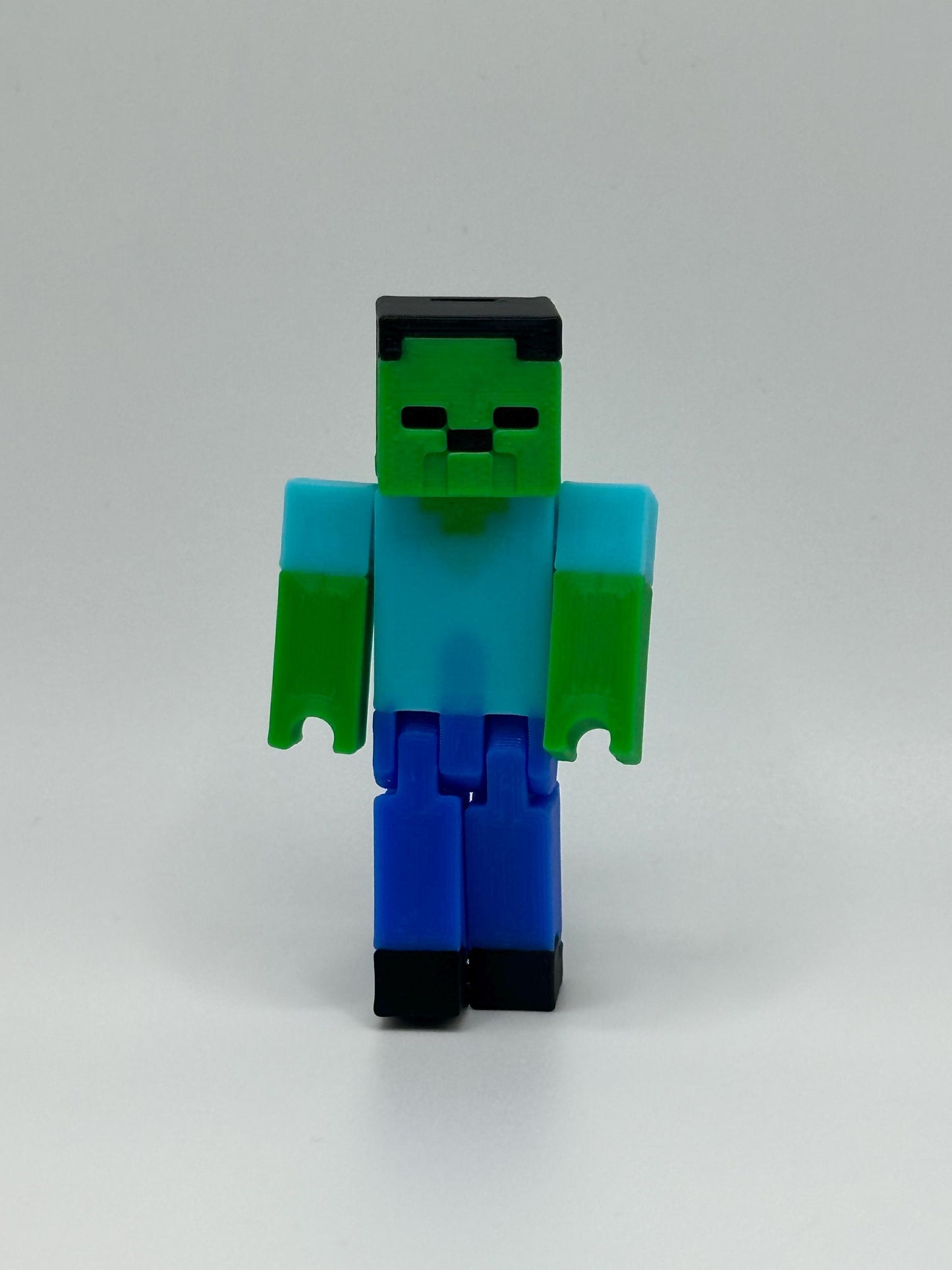Articulated pixel inspired Zombie Figure – 3D Printed Pixel Toy for Gamers & Collectors – Movable Action Figure